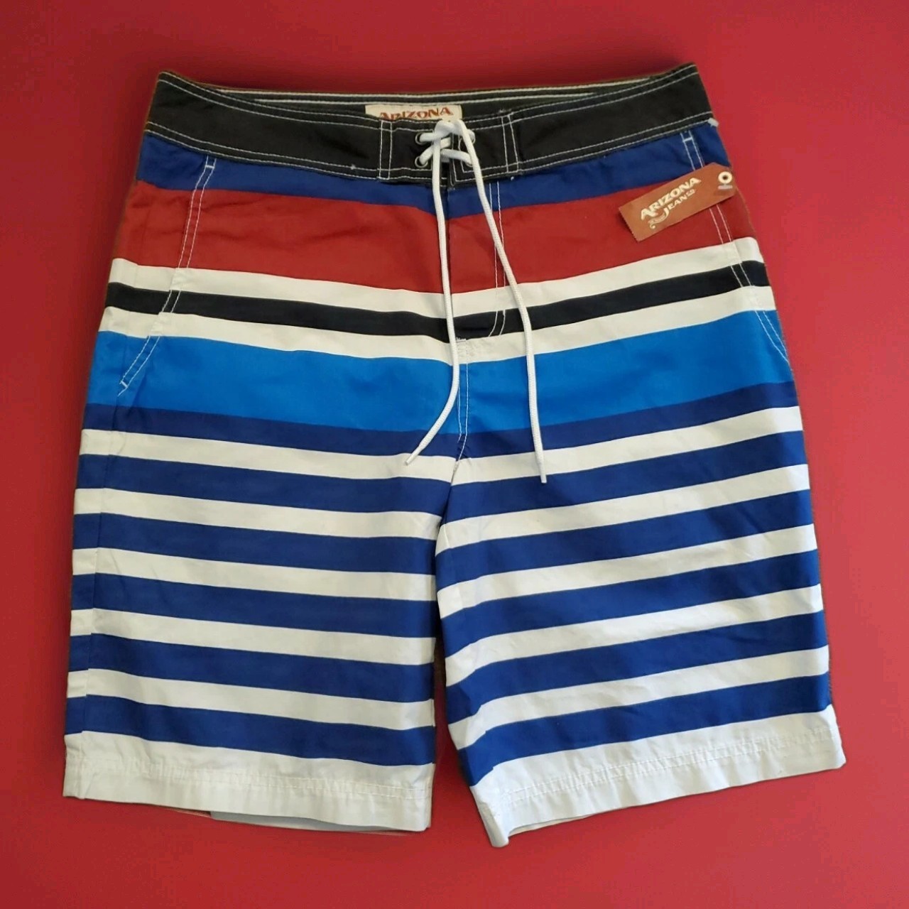 Arizona Jean Co. Men Surf Inspired Shorts Size 32 Red/White/Blue Rp $35
