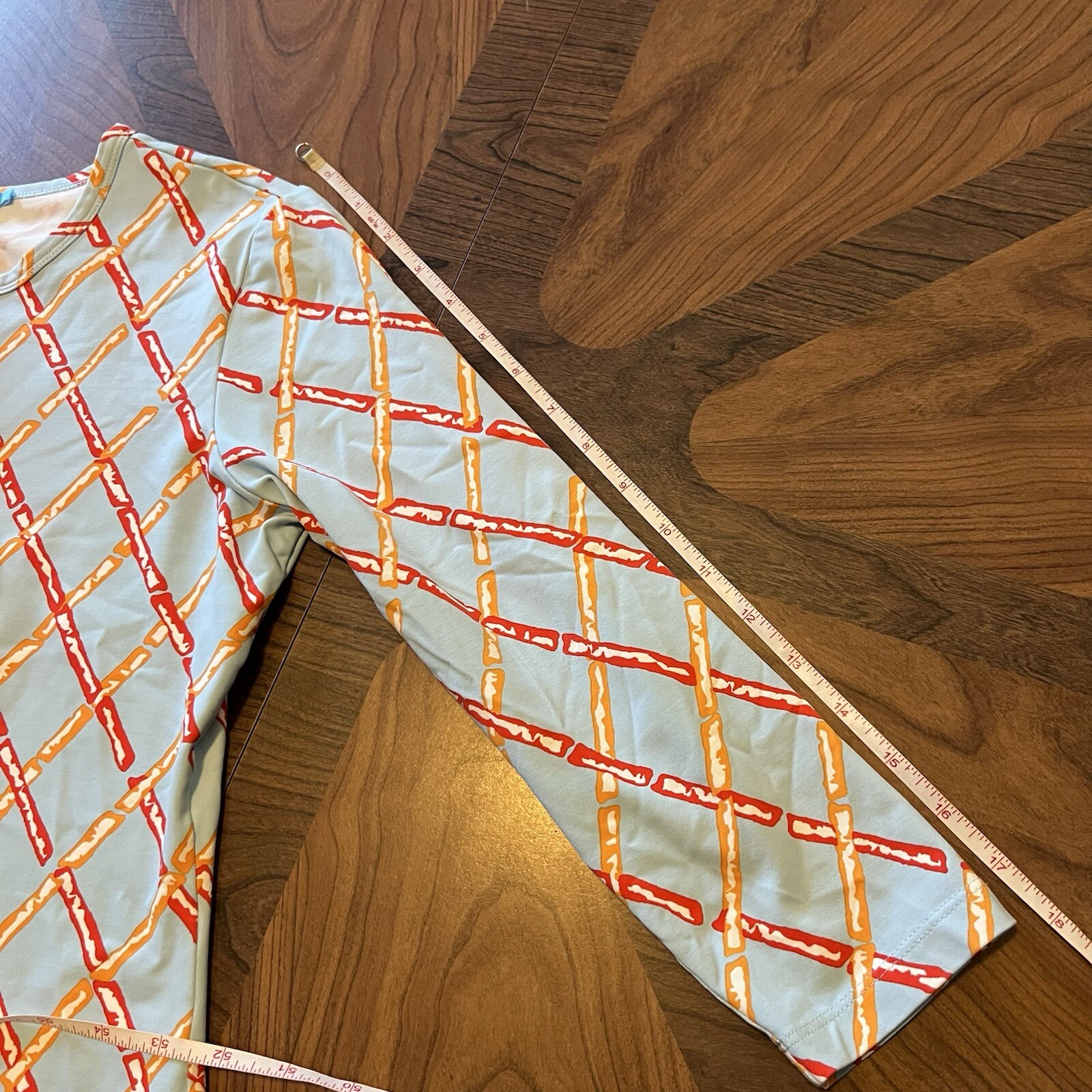 J McLaughlin Catalina Cloth Argyle Sticks Pattern Blue Multicolor Womens S