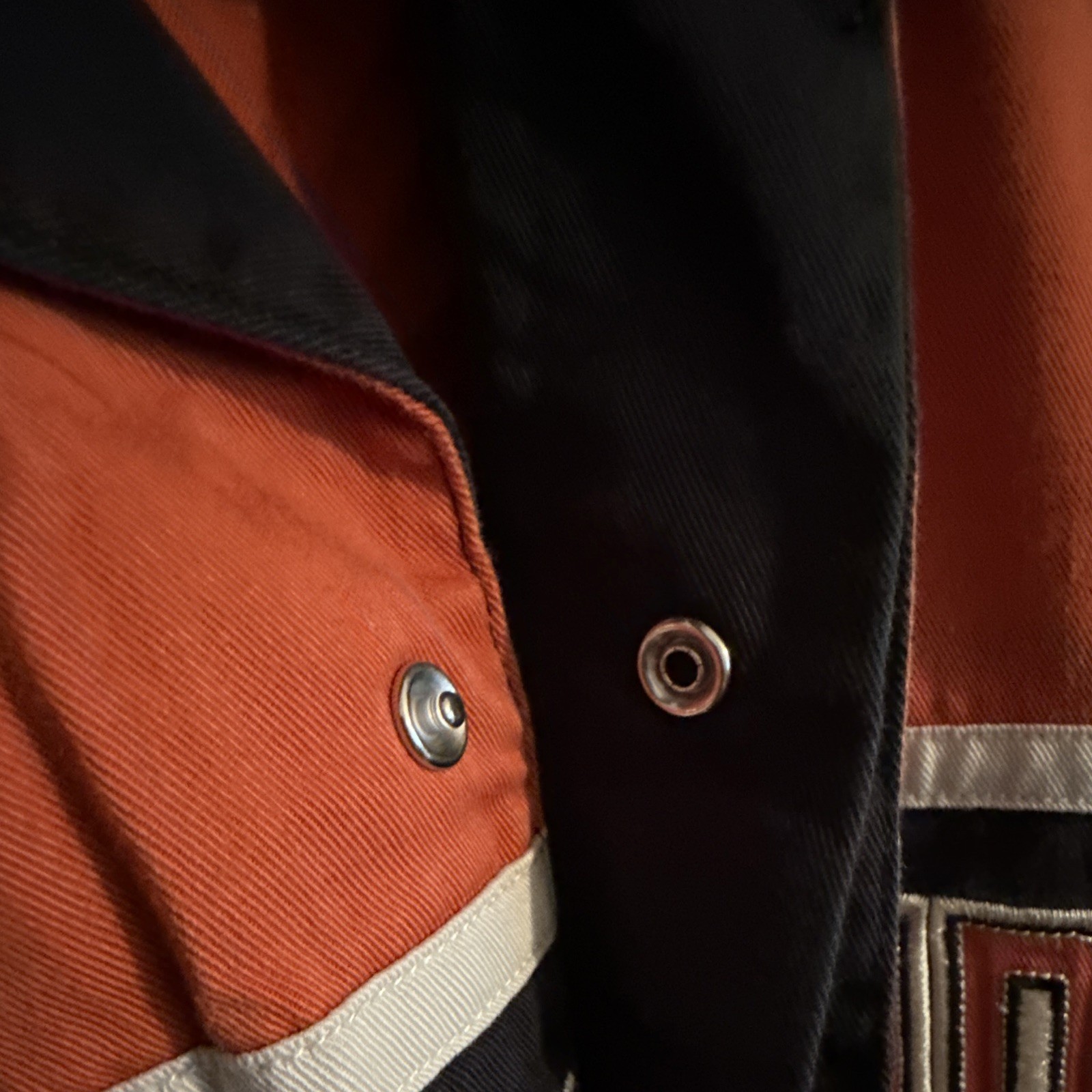 Harley-Davidson Men’s L Regular Black/Orange/White Colorblock SS Button-Up Twill