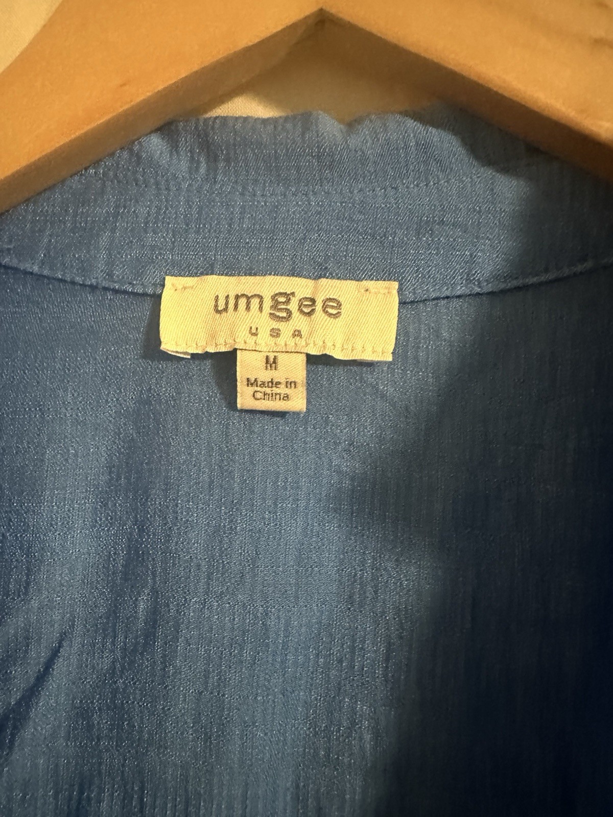 Umgee USA Blue Solid Collared Short Sleeve Button Front Maxi Dress Size M