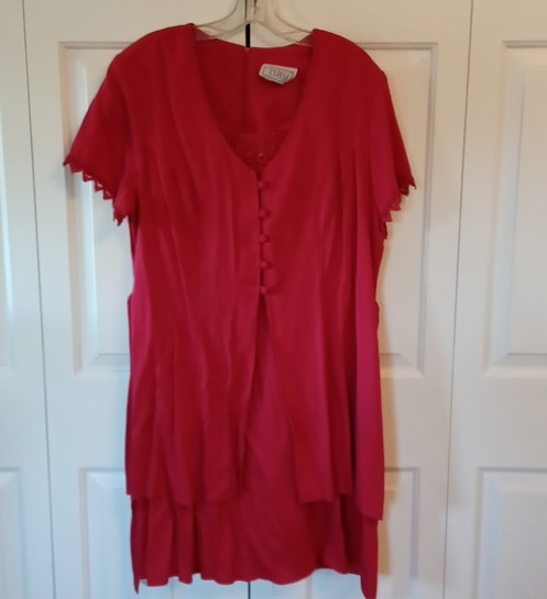 D.B.Y Ltd. VTG Women’s Red Party Dress Rayon Embroidered 16W