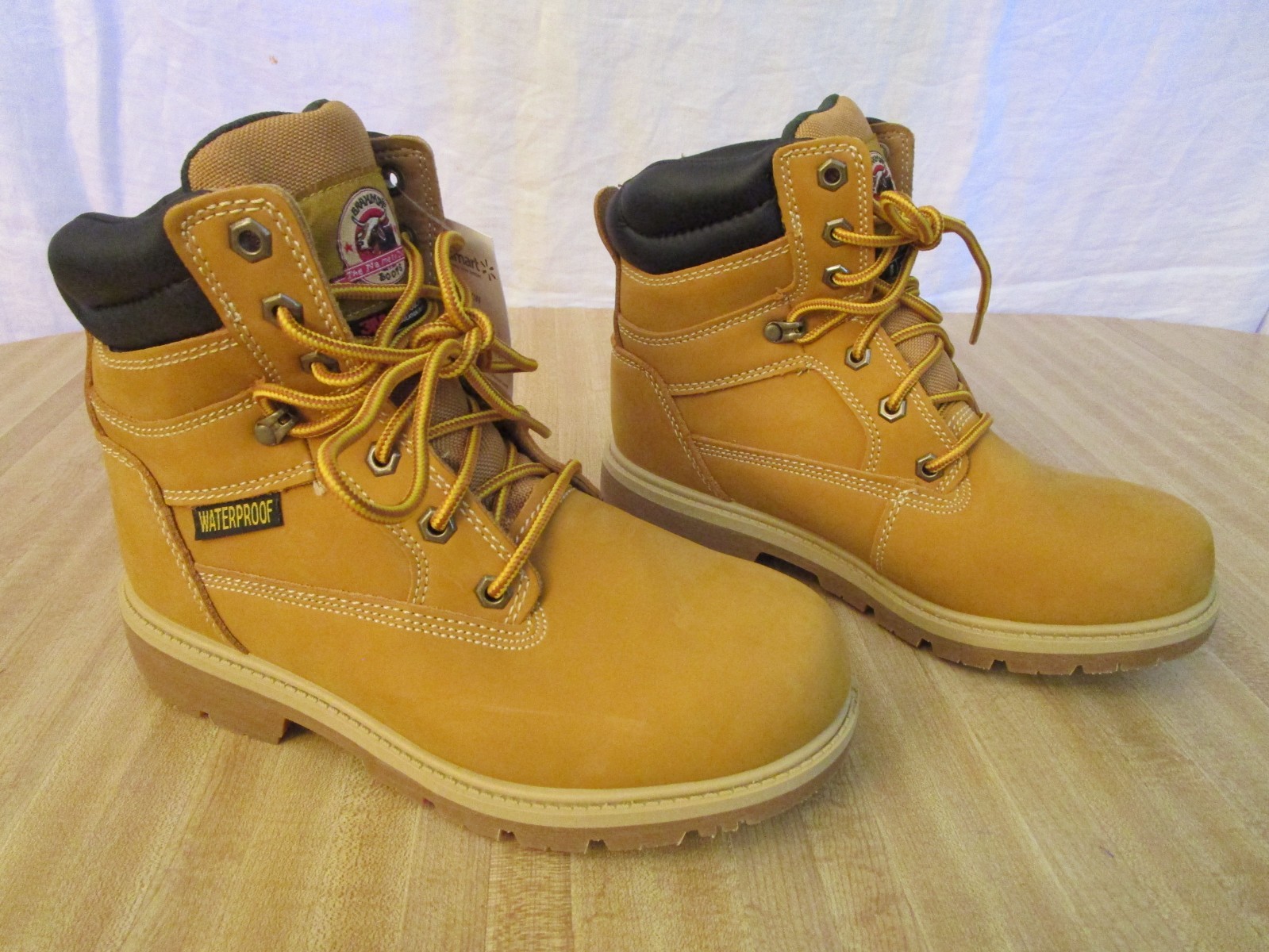 Brahma Defender Work Boots Waterproof Leather Up New Men’s US 8 Ex Wide Wheat