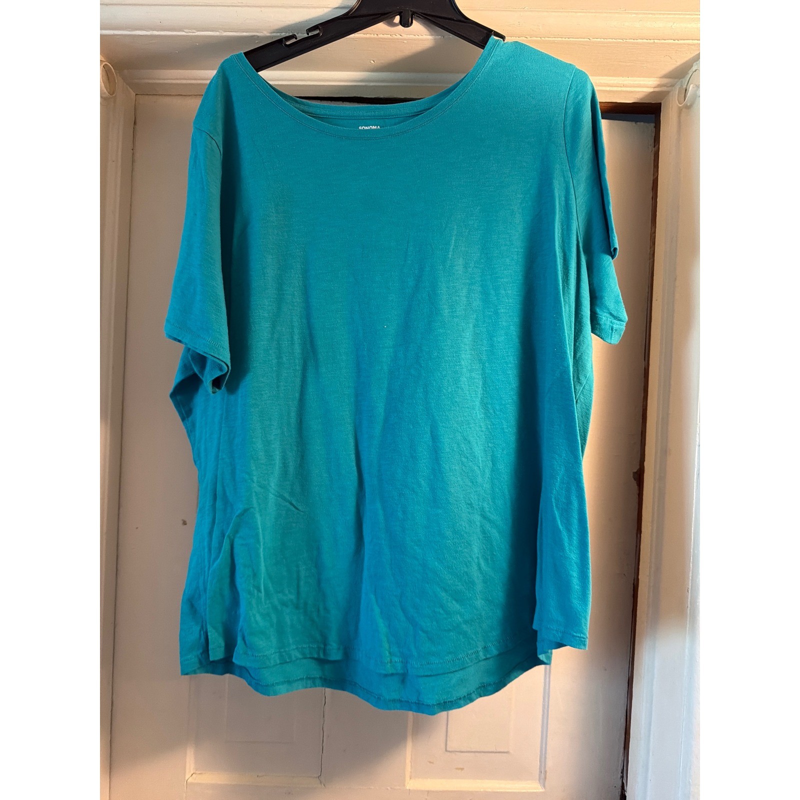 Sonoma Goods For Life The Everyday Tee Womens 2X Teal Blue Short Sleeve T-Shirt