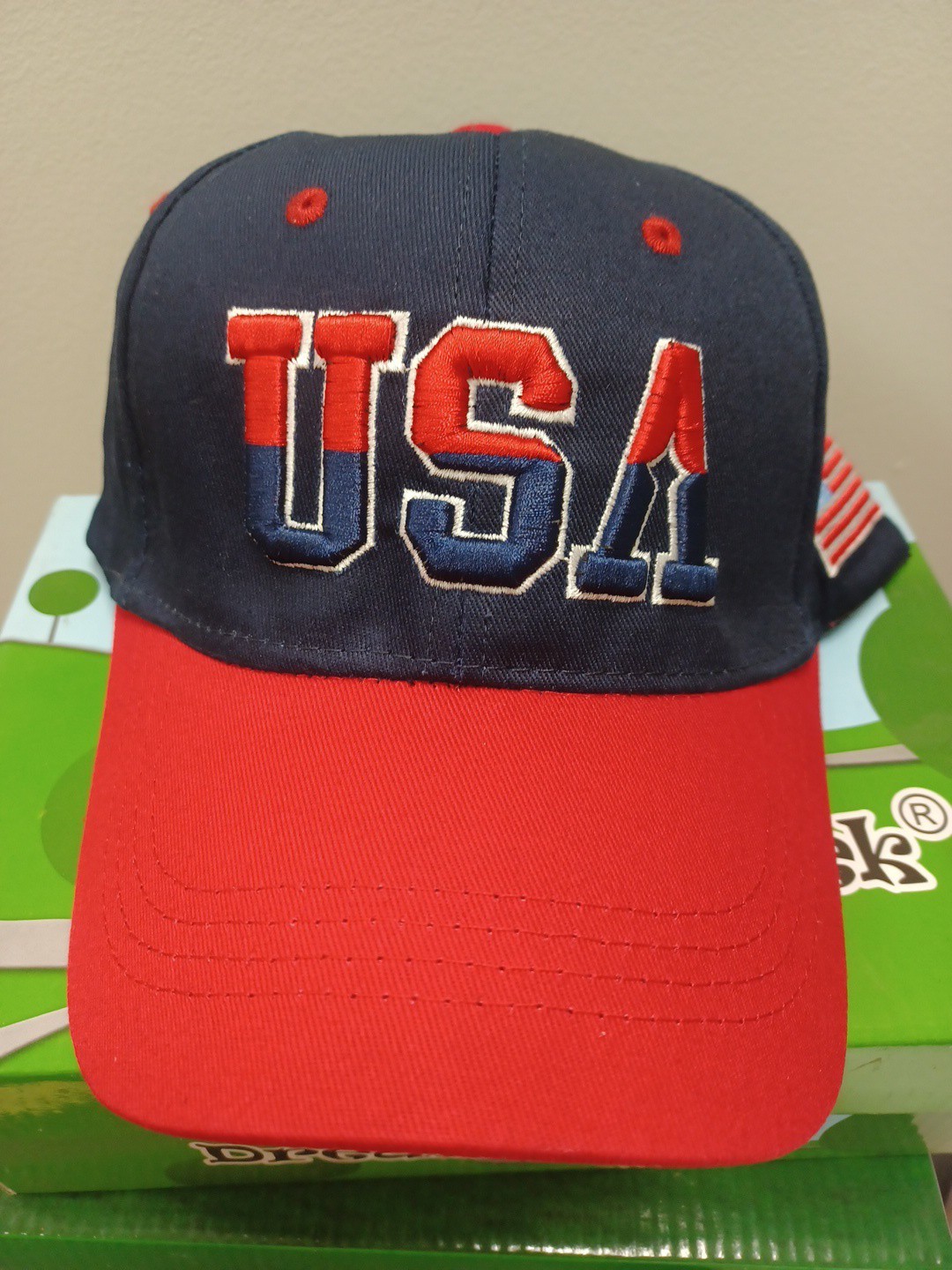 USA Flag Baseball Cap for Unisex Cotton Snapback America Trucker Hat Navy Blue