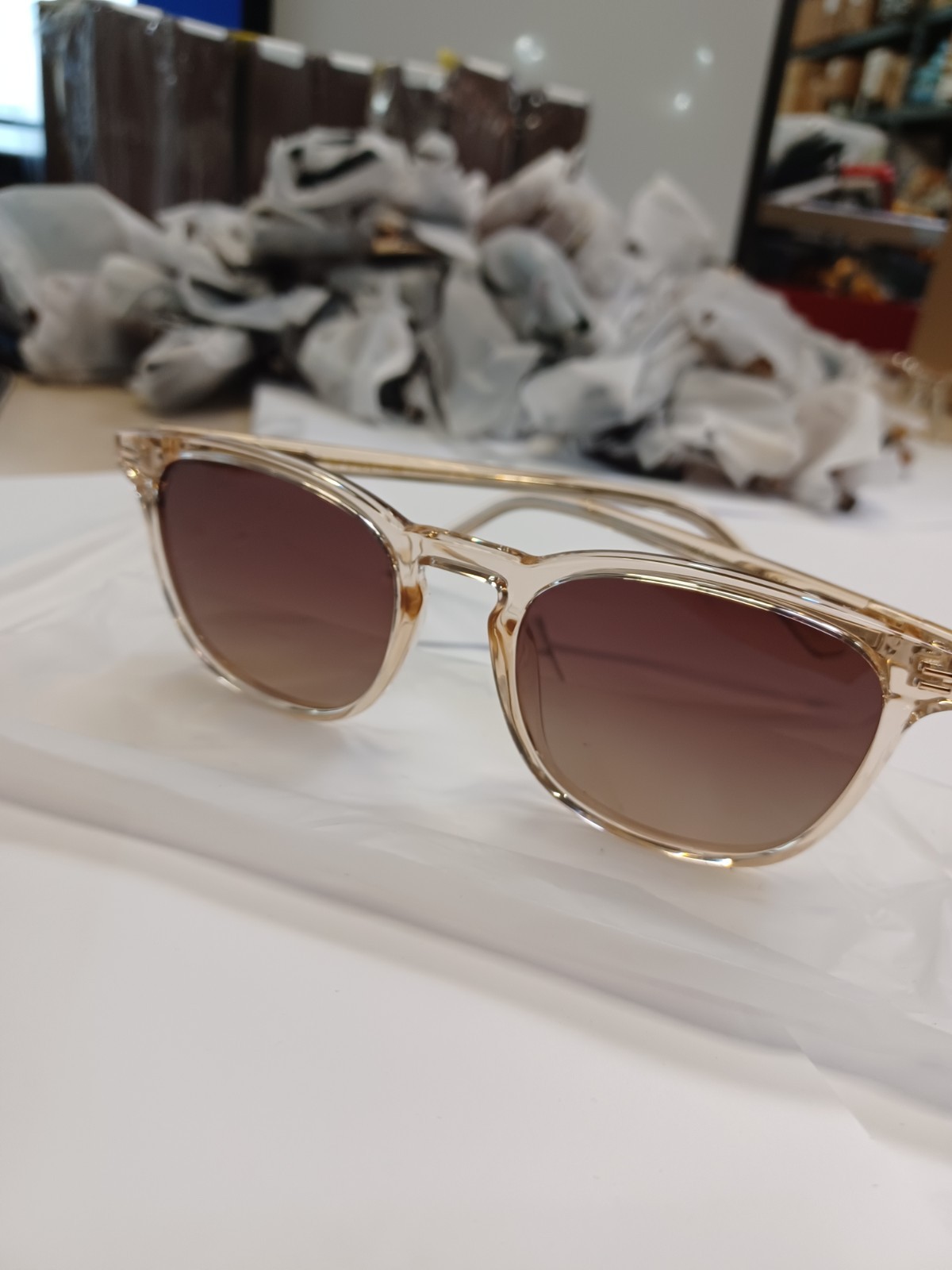 WMP NIck Crystal Sand Brown / Dark Beige Gradient Lens 51-21-150 Sunglasses
