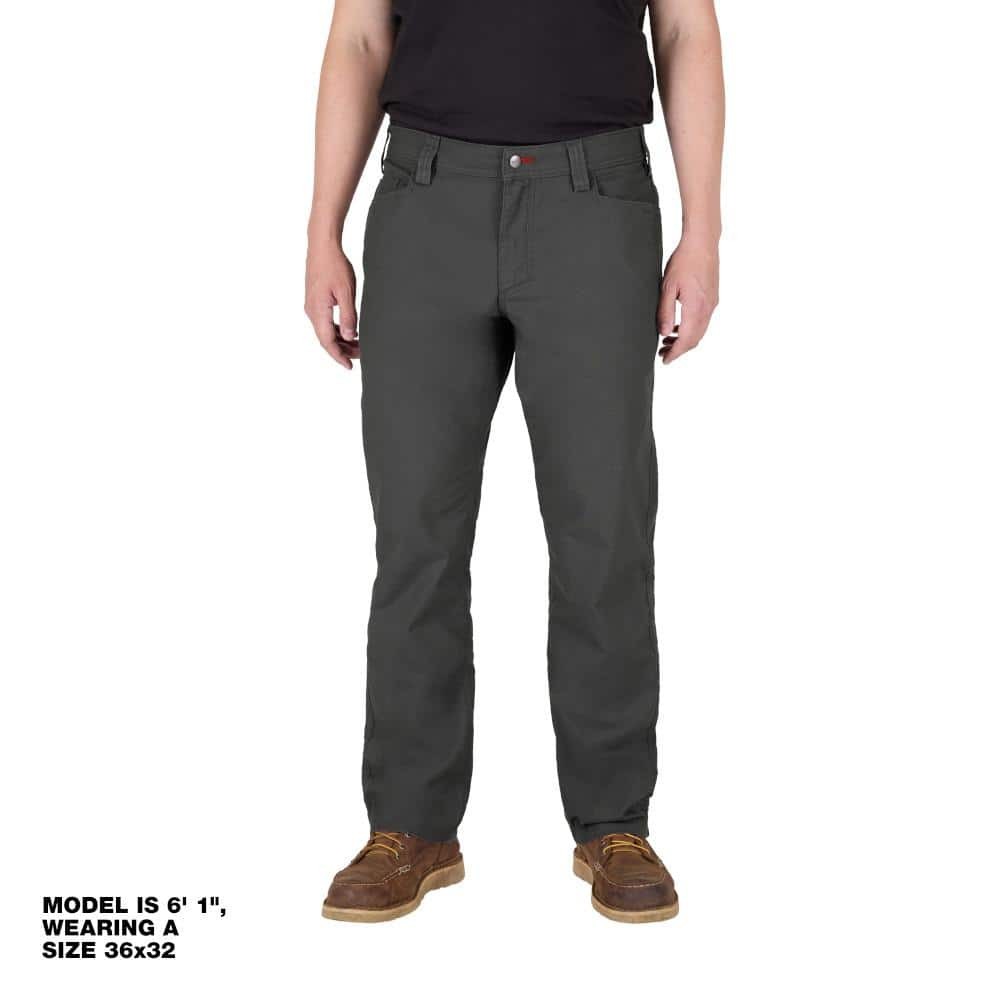Milwaukee Men’s 32 in. x 30 in. Gray Cotton/Polyester Work Pants with 7 Pockets