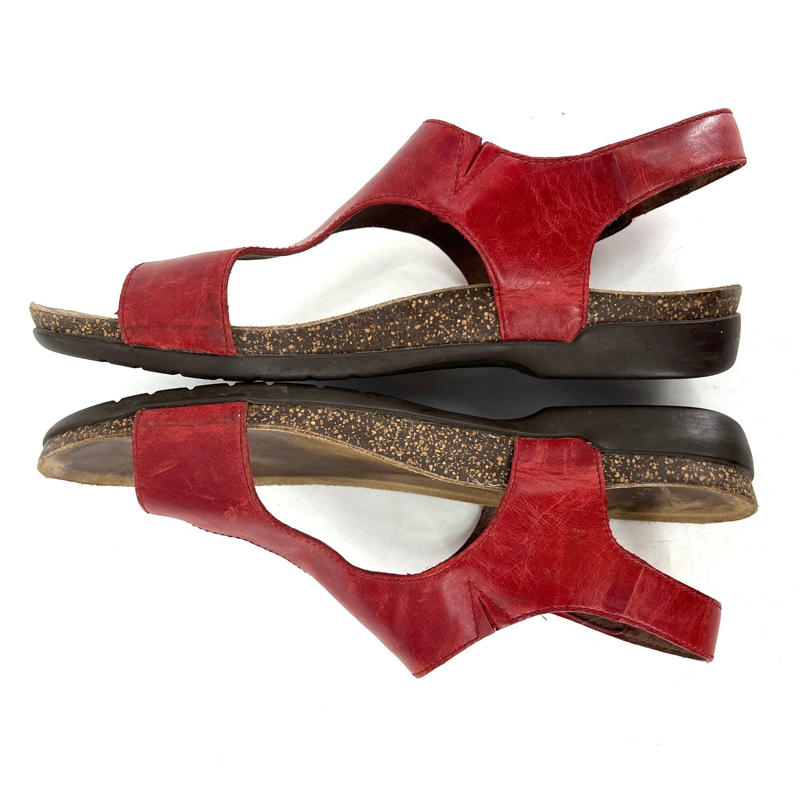 Dansko Red Leather Reece Thong Strap Cork Footbed Sandals Women’s EU40 -US 9.5