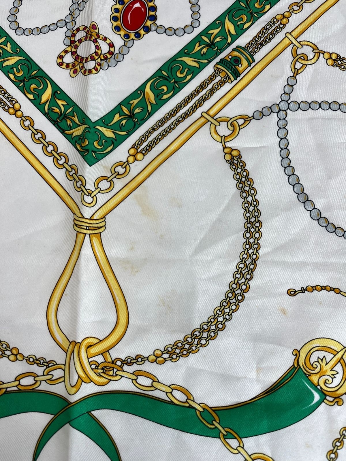 HERMES Jewelry Patterns Carre 90 cm 35in Silk Scarf Navy Multicolor Vintage Auth