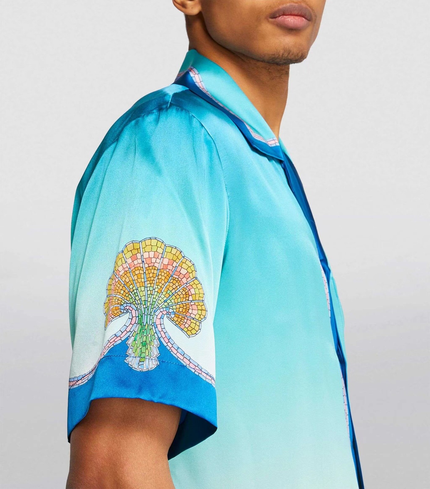 New CASABLANCA Summer Shell Print Lightweight Short Sleeve Premium Relaxed Shirt