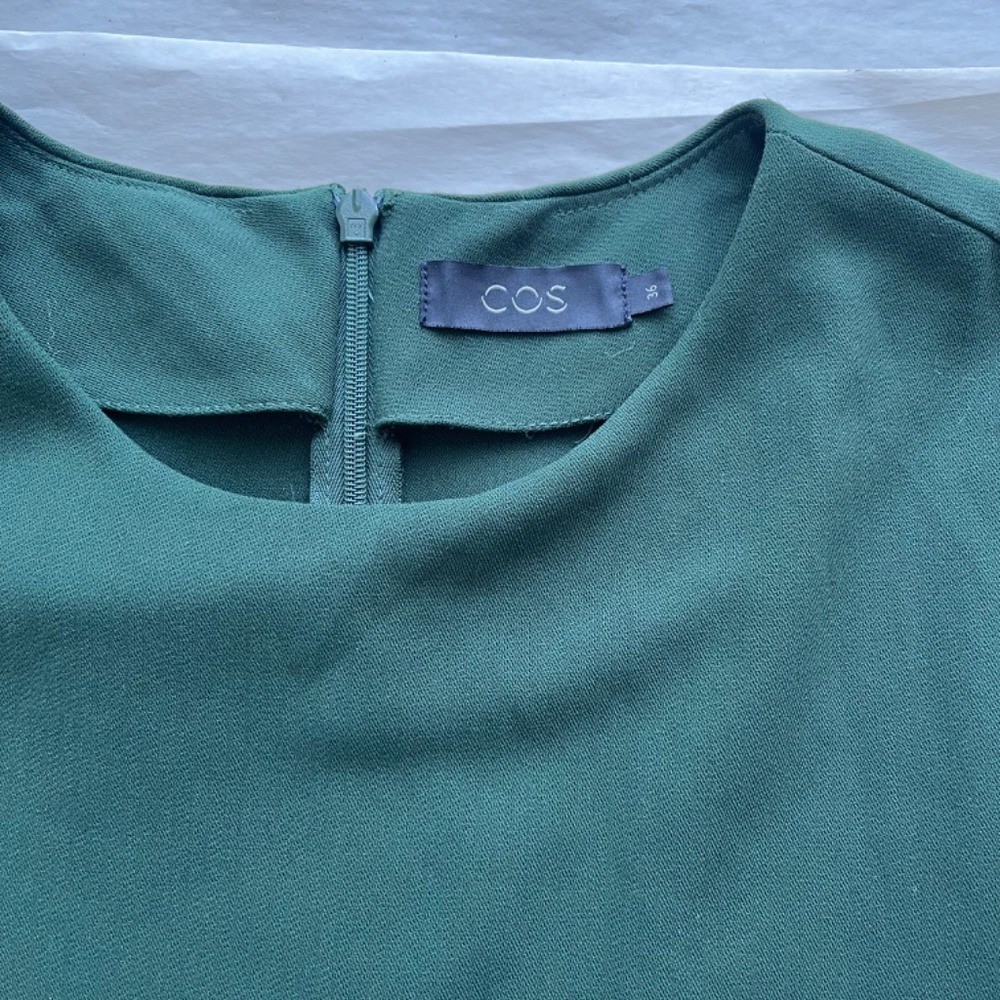 Cos Forest Green Side Cargo Pockets Dropped shoulder A-line Casual Midi Dress