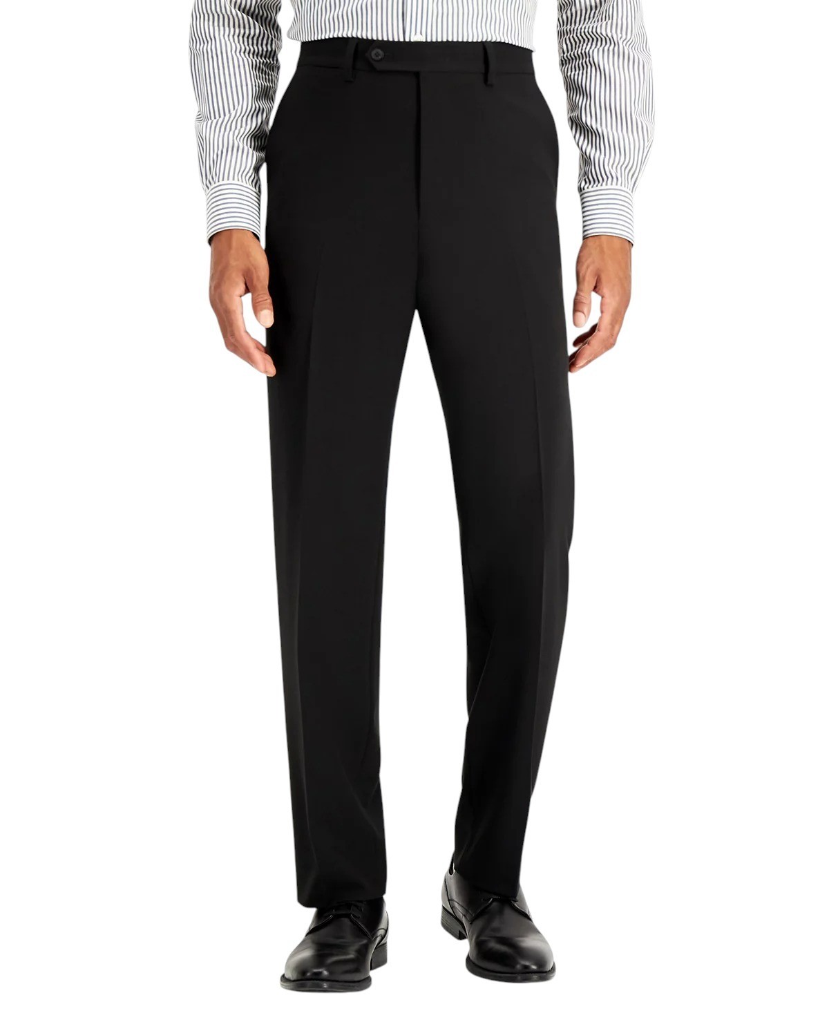 Nautica Mens Modern fit 2 Piece Suit 42 L / 36 Waist Black Solid Stretch