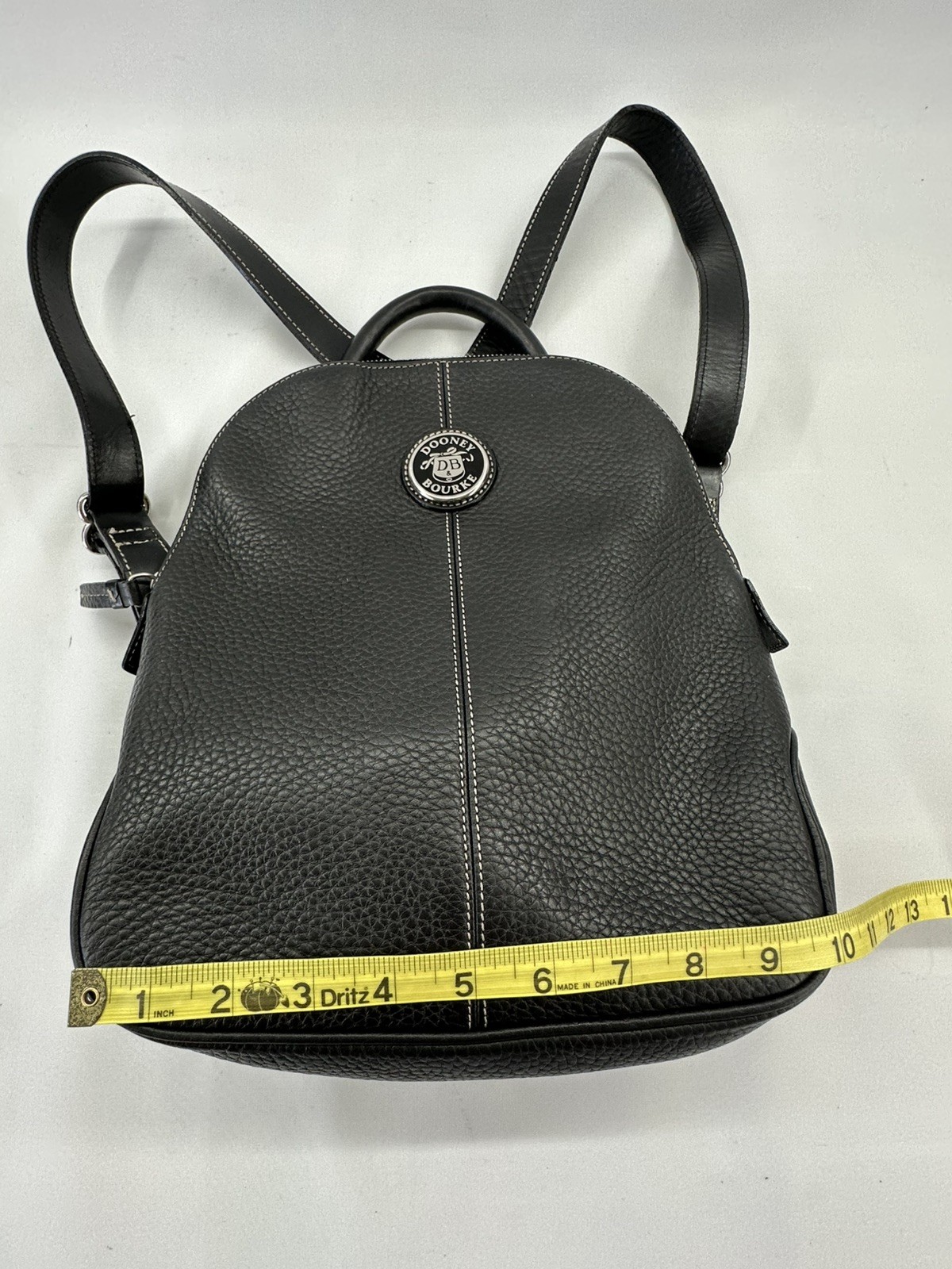 Dooney & Bourke Black Pebbled All Weather Leather Backpack Purse Y2K Zip