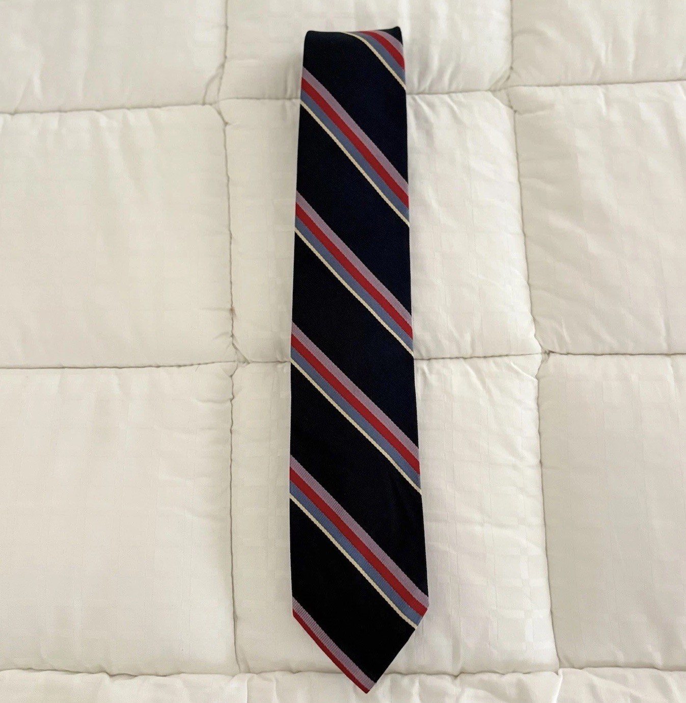 Vintage Polo By Ralph Lauren Tie Red Purple Blue White Stripes Classic