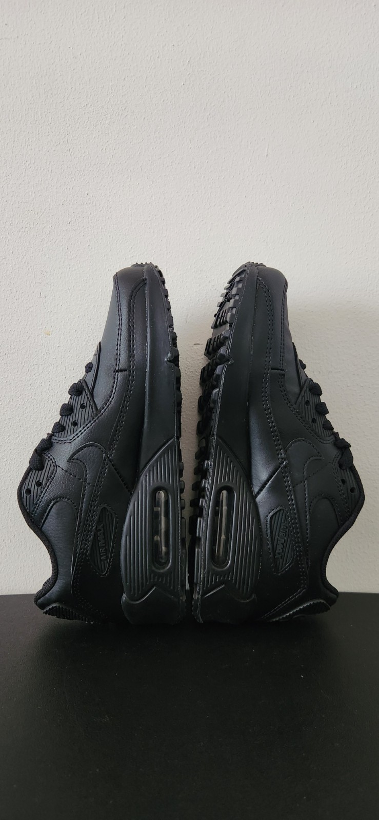 Youth Nike Air Max 90 LTR (GS) Triple Black Sneakers (Size: 4Y)