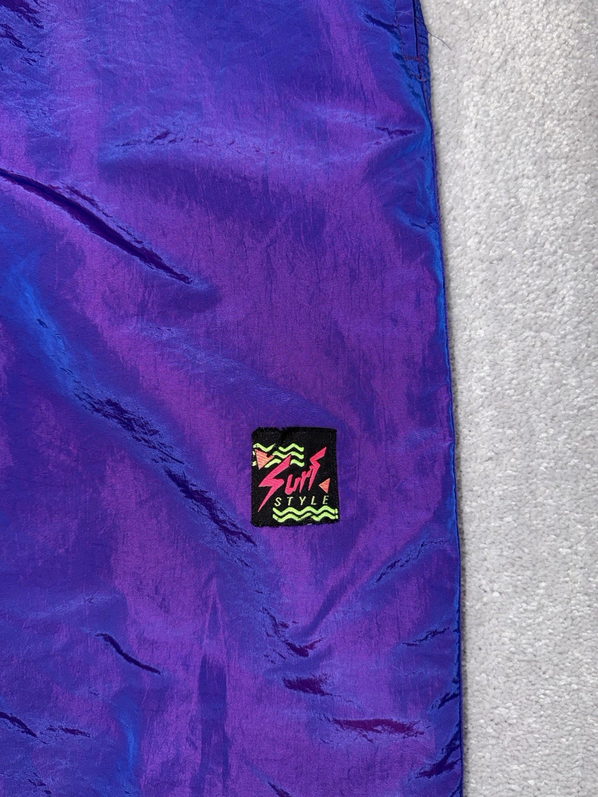 SURF STYLE Vintage 2 Pc Hooded Windbreaker/pants Iridescent Purple One Size
