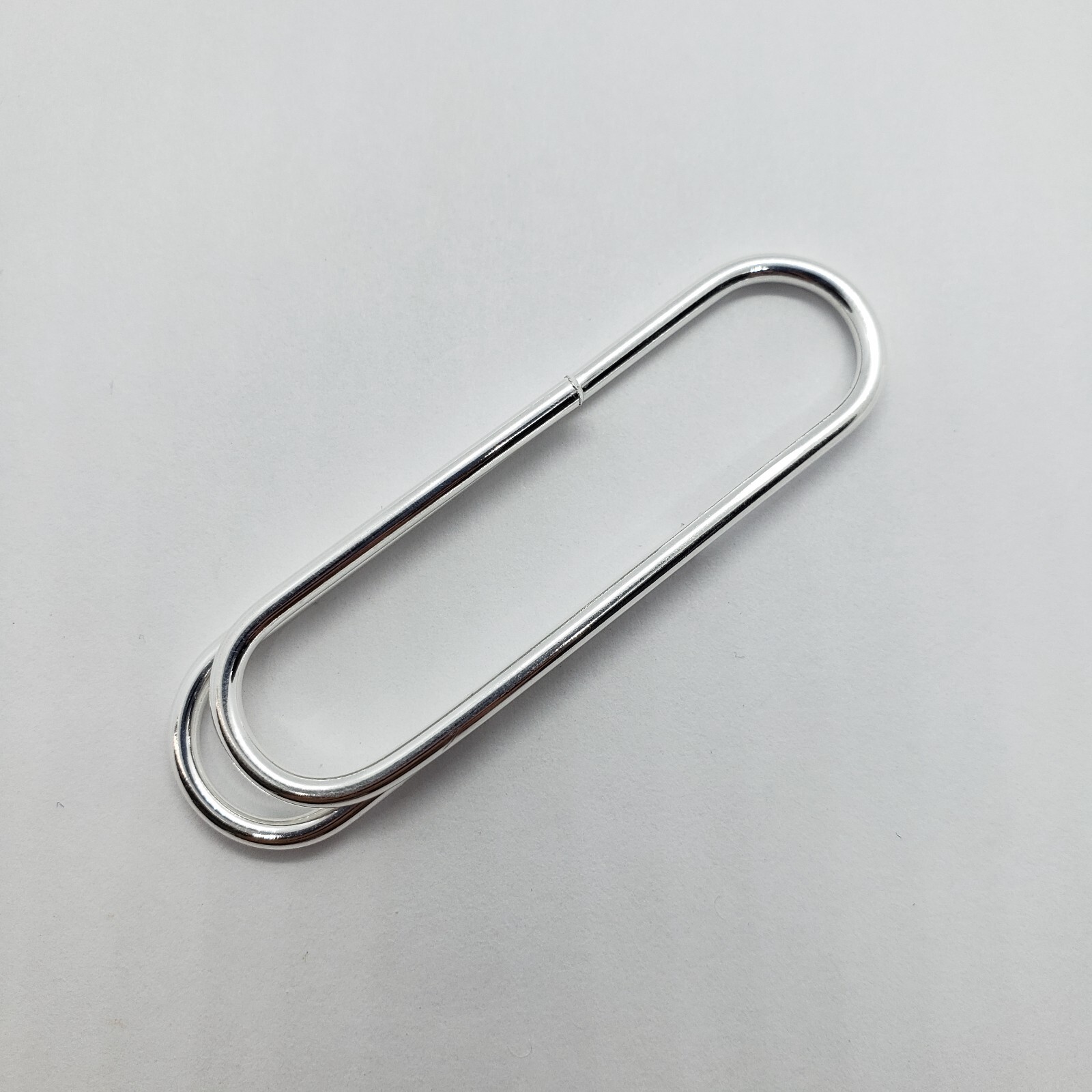 925 Sterling Silver Large Paper Clip Money Clip Made in Italy 2 3/8 x 5/8 inch