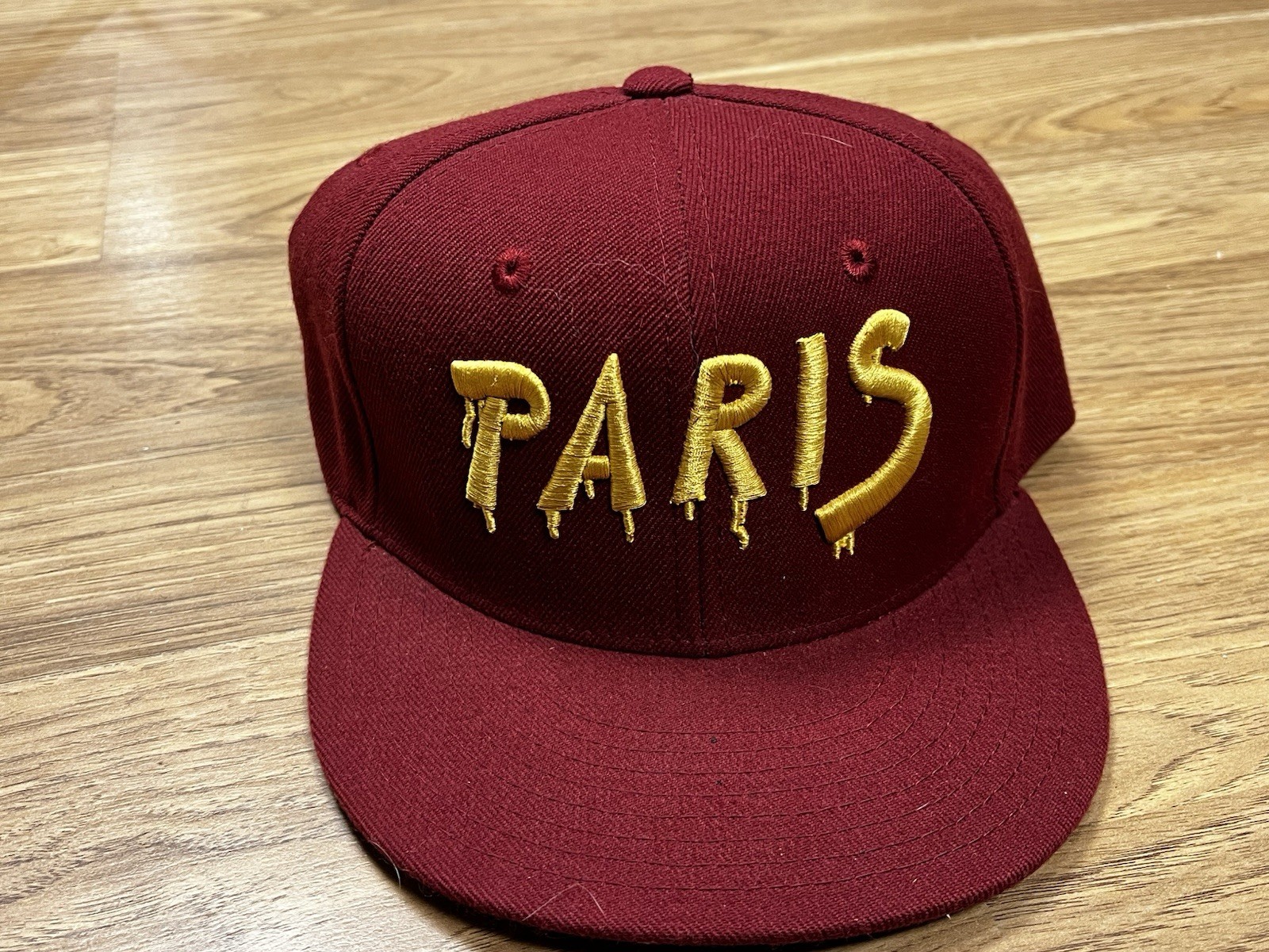 Paris Embroidered Trucker Hat Decky Style 350 Red OSFM SnapBack