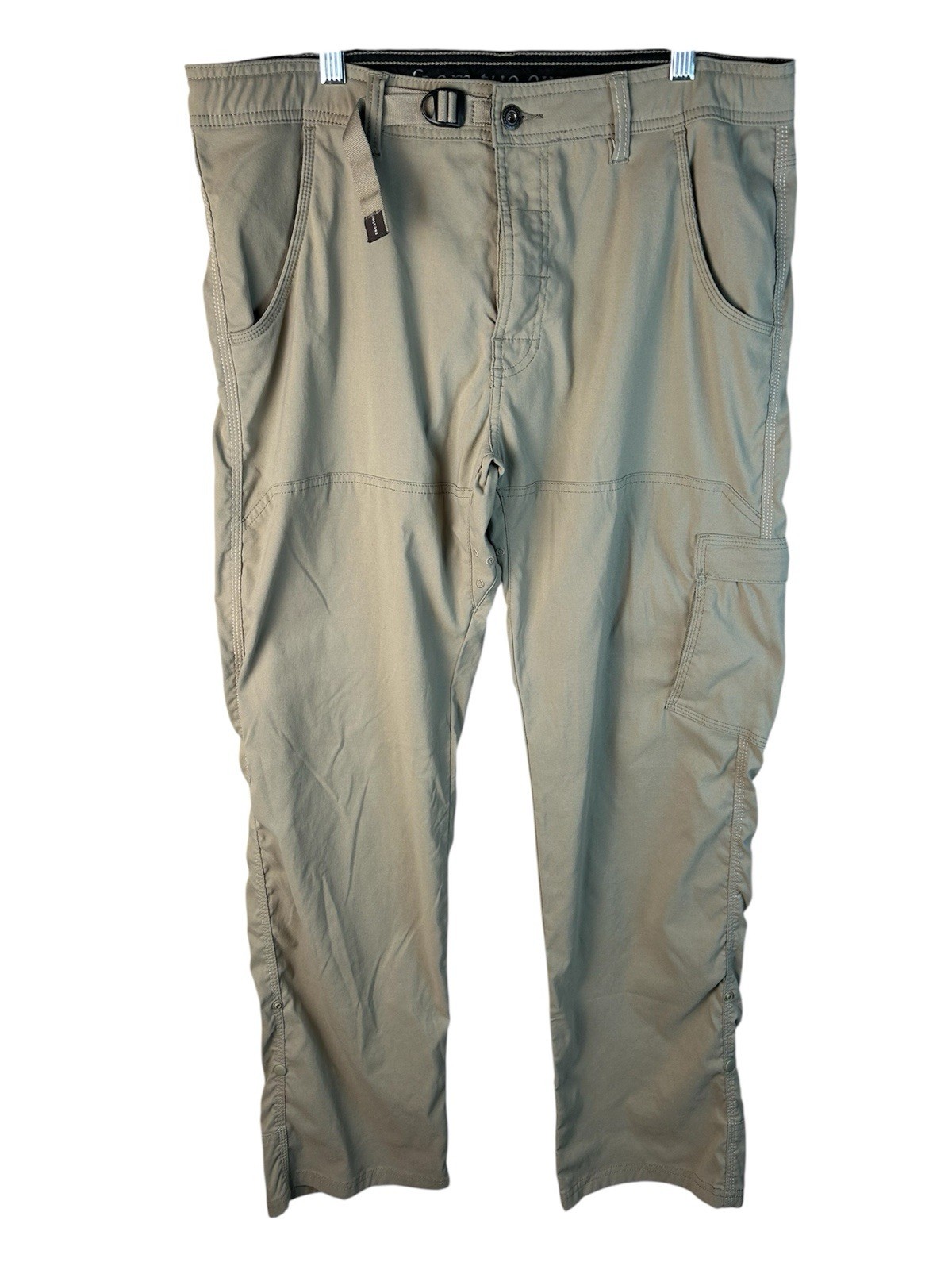 prAna Men’s Zion Stretch Pants Cargo Pants 36W X 34L, Hiking Outdoor In Beige