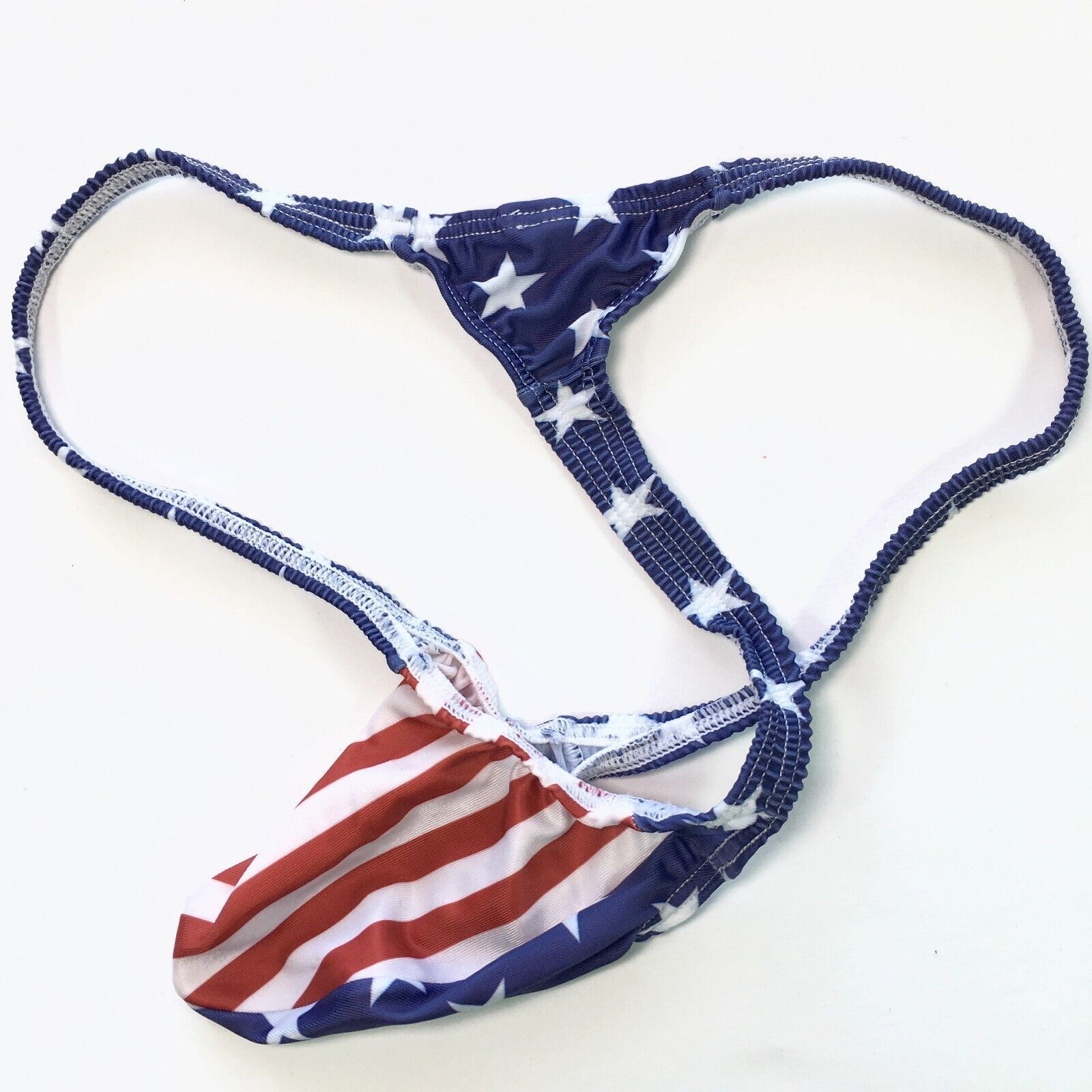 USA SELLER SEXY MENS K403B GRAPE SMUGGLERS MICRO (S/M 28-34) THONG-STARS/STRIPES