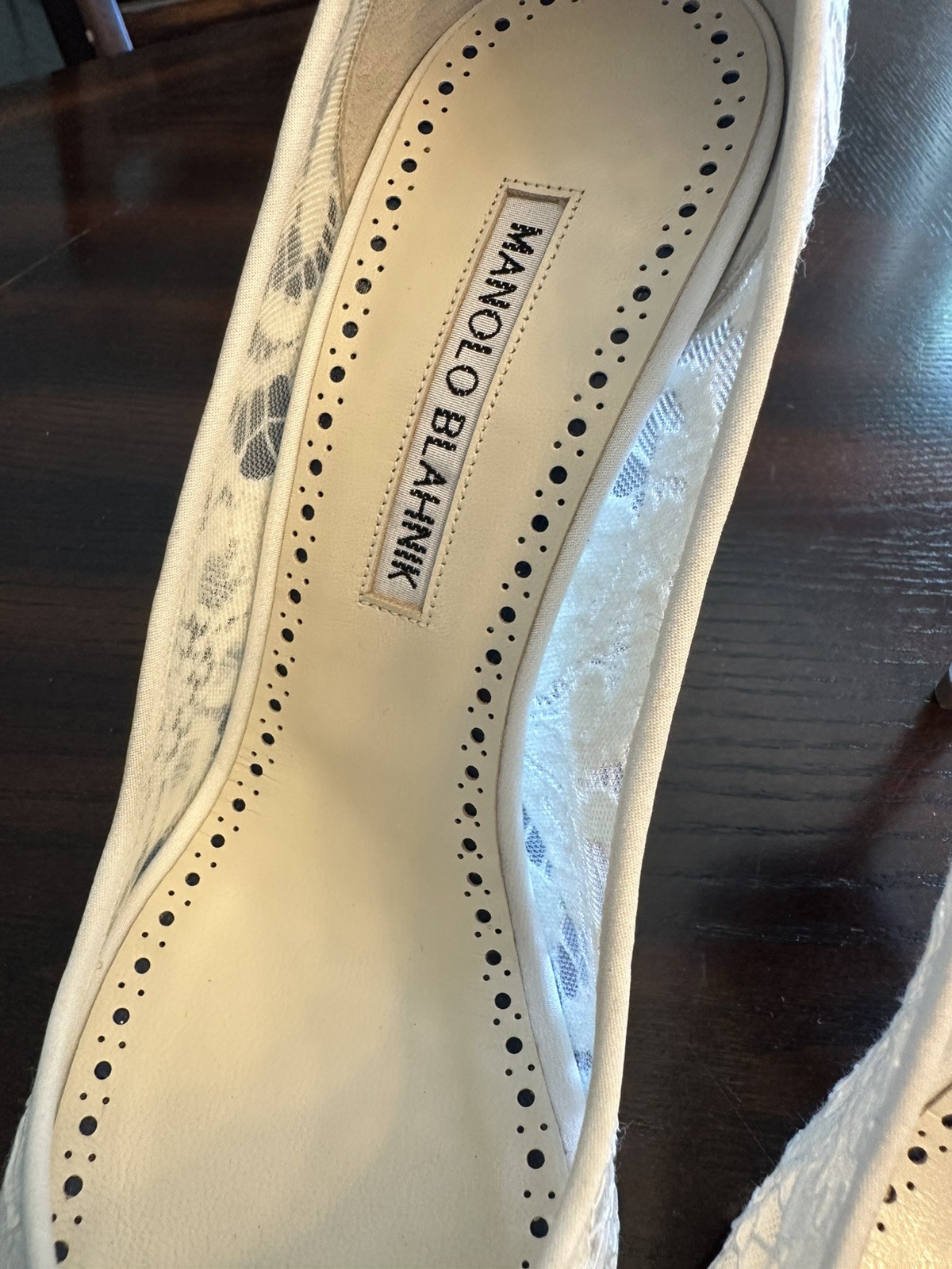 Manolo Blahnik Women’s Heels Lace Bridal BBLA Size 38