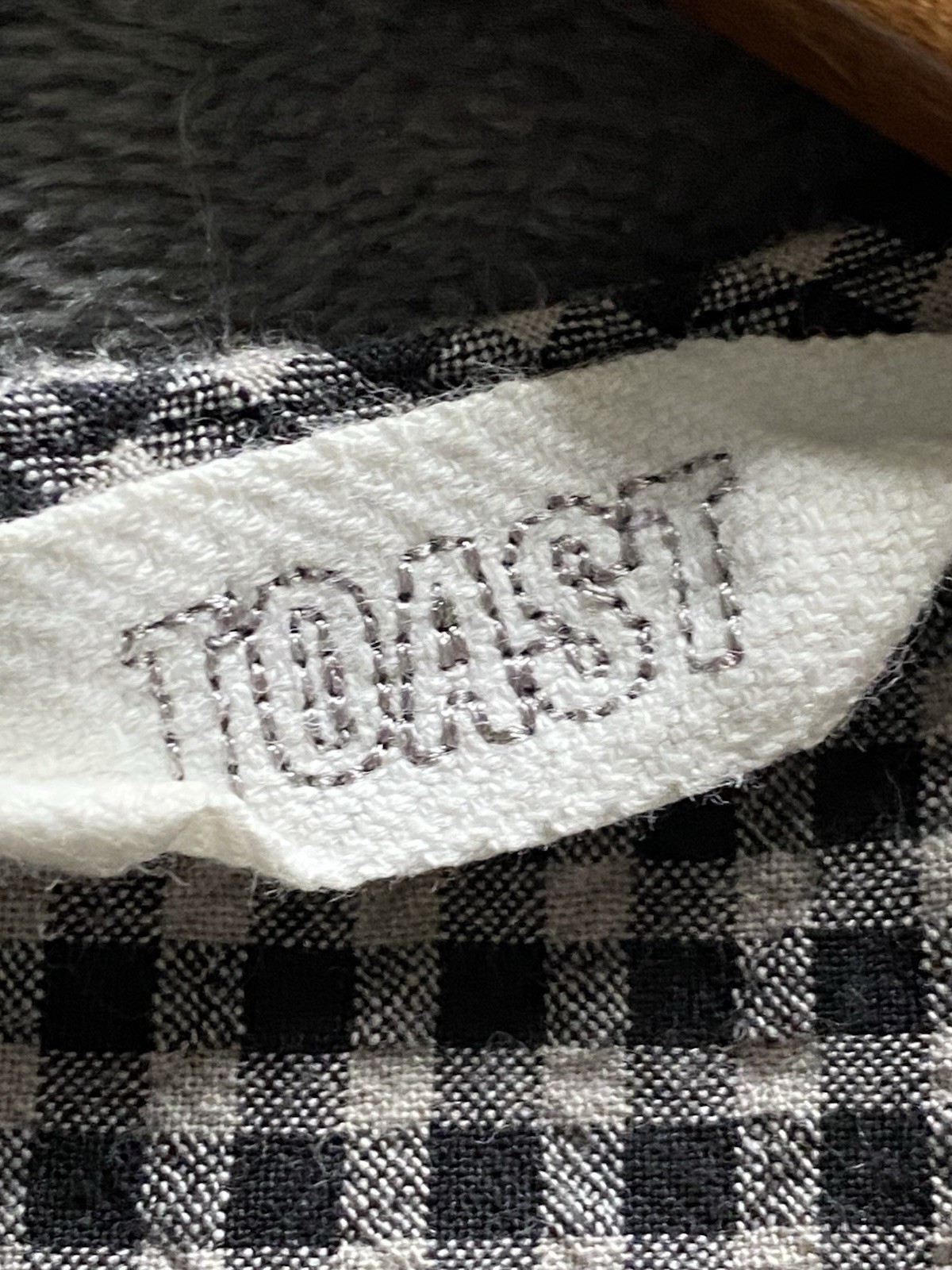 TOAST Black & White Gingham Cotton Round Neck Balloon Sleeve Blouse Size 6