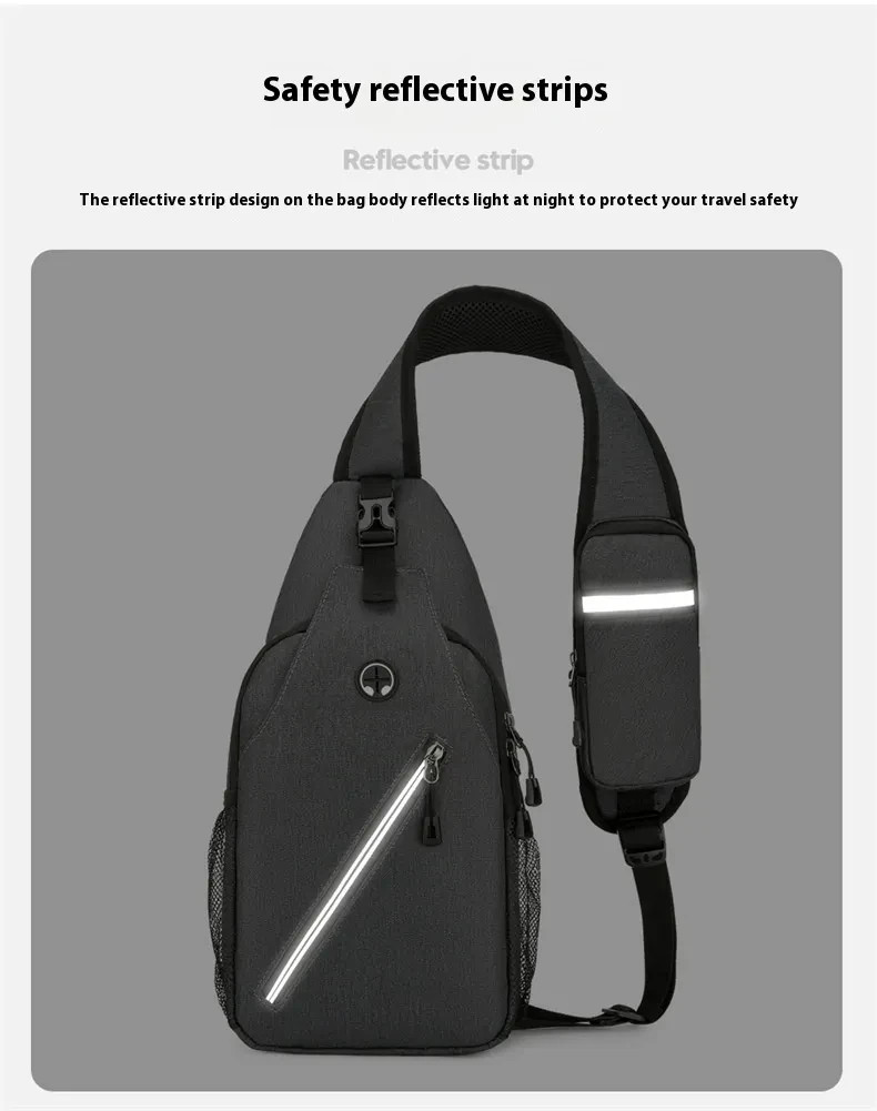 New Multifunctional Men’s Crossbody Shoulder Bag Hard-Wearing Canvas Chest Bag