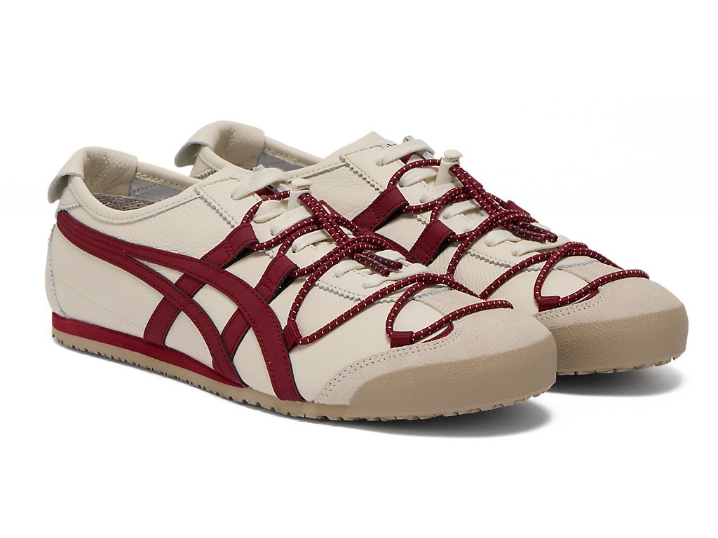 Onitsuka Tiger Mexico 66 VINY 1183C577-201 Beige Red Shoes Brand New With Box