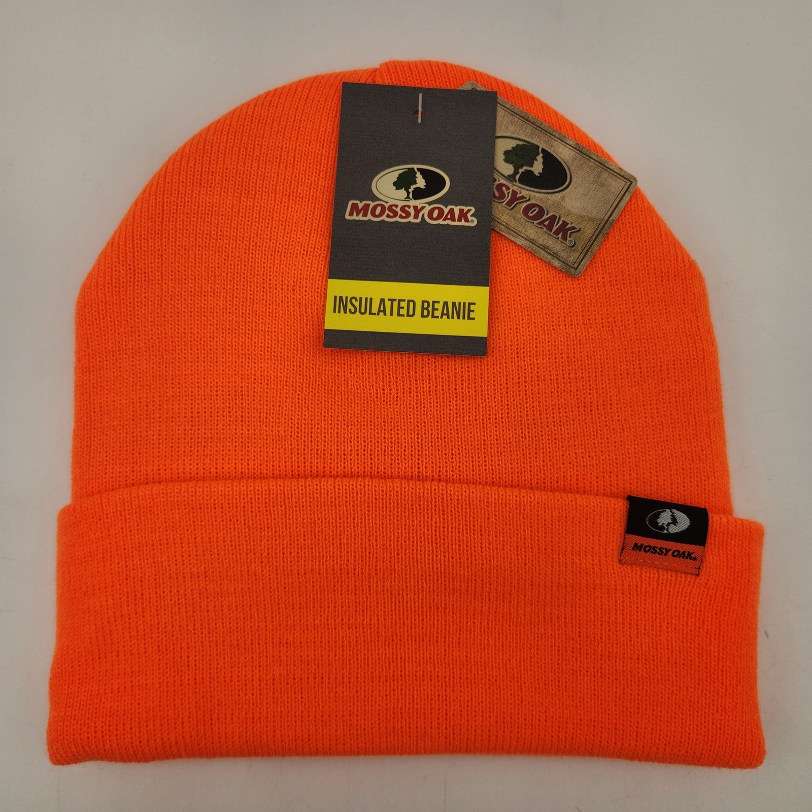 Mossy Oak Blaze Orange Insulated Beanie Cuffed Knit Hunting Safety Hat NWT OSFM
