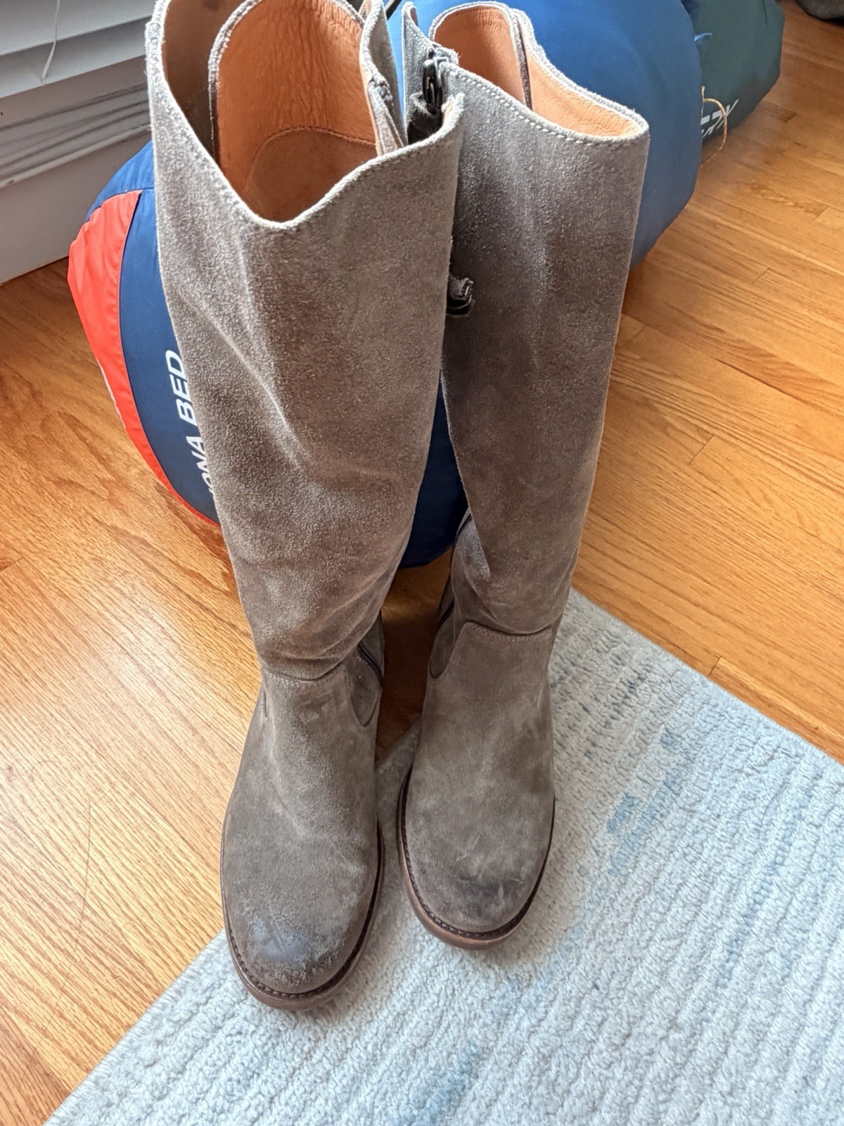 Sofft Sharnell II Water Resistant Suede Knee High Lace-Up/Zipper Boots Gray