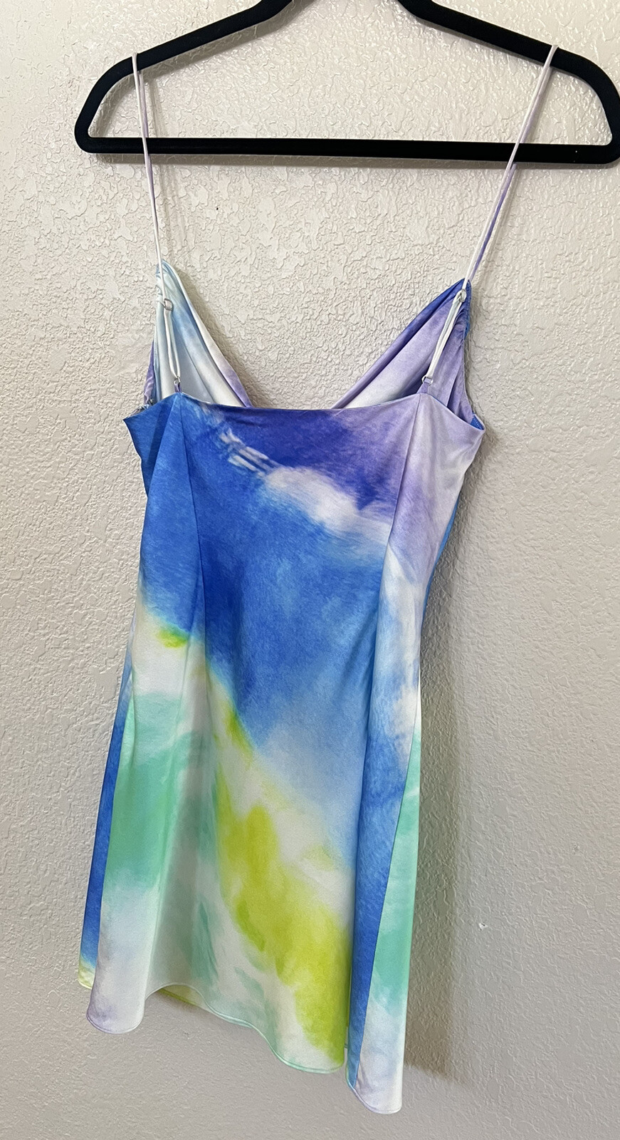New Retrofete Rylynn Silk Dress in Watercolor Wave Size S $425