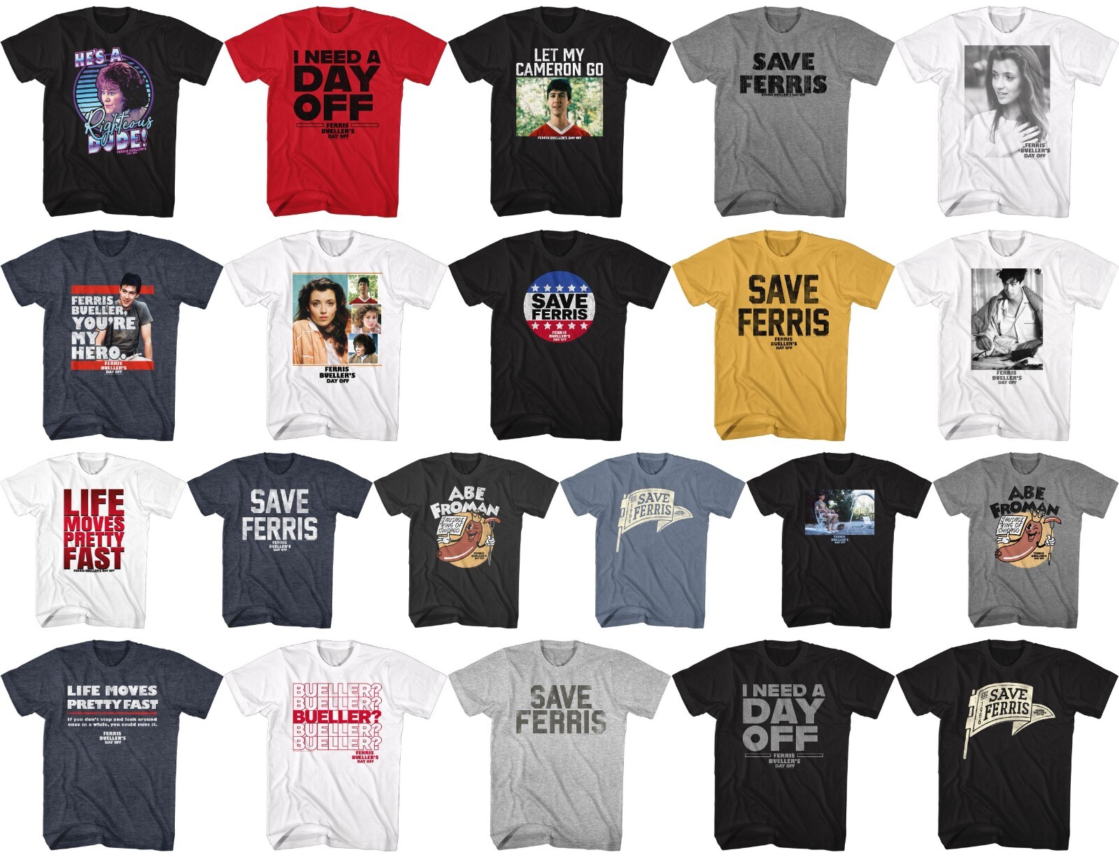 Pre-Sell Ferris Buellers Day Off Movie Licensed T-Shirt