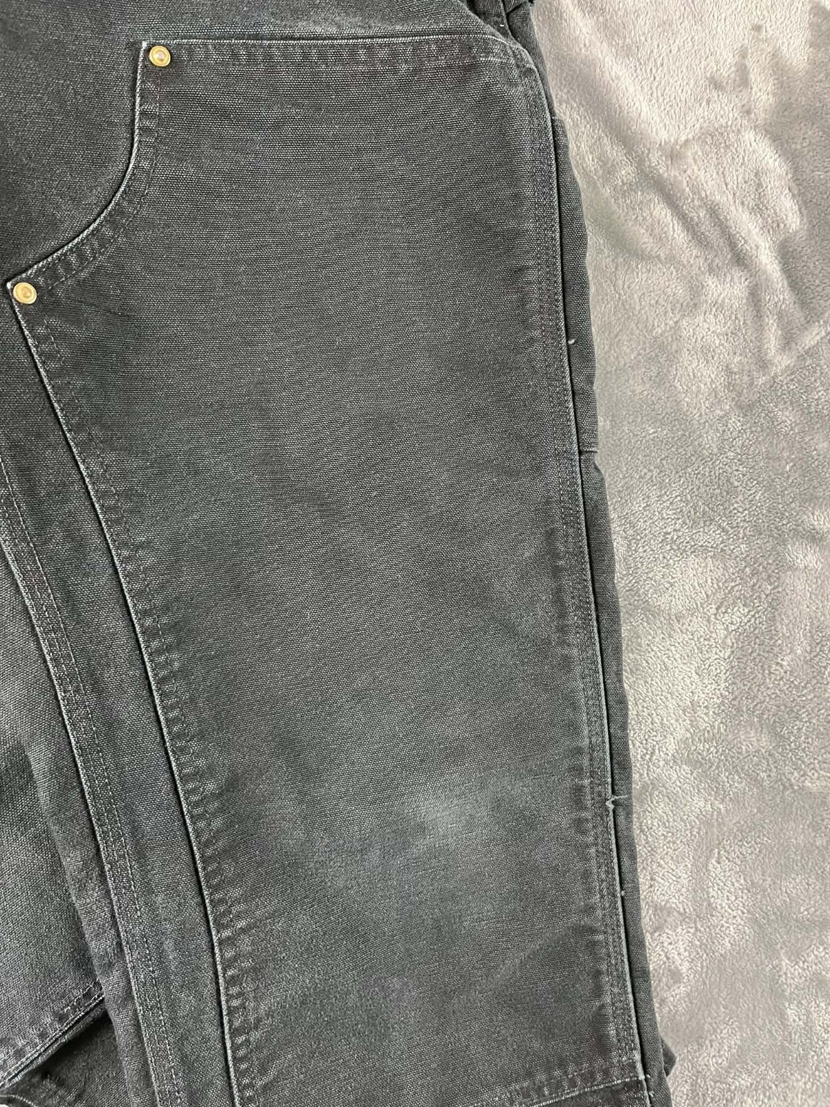 VTG Carhartt DoubleKnee Carpenter Pants Mens 31×29 Black Faded B01 BLK USA READ