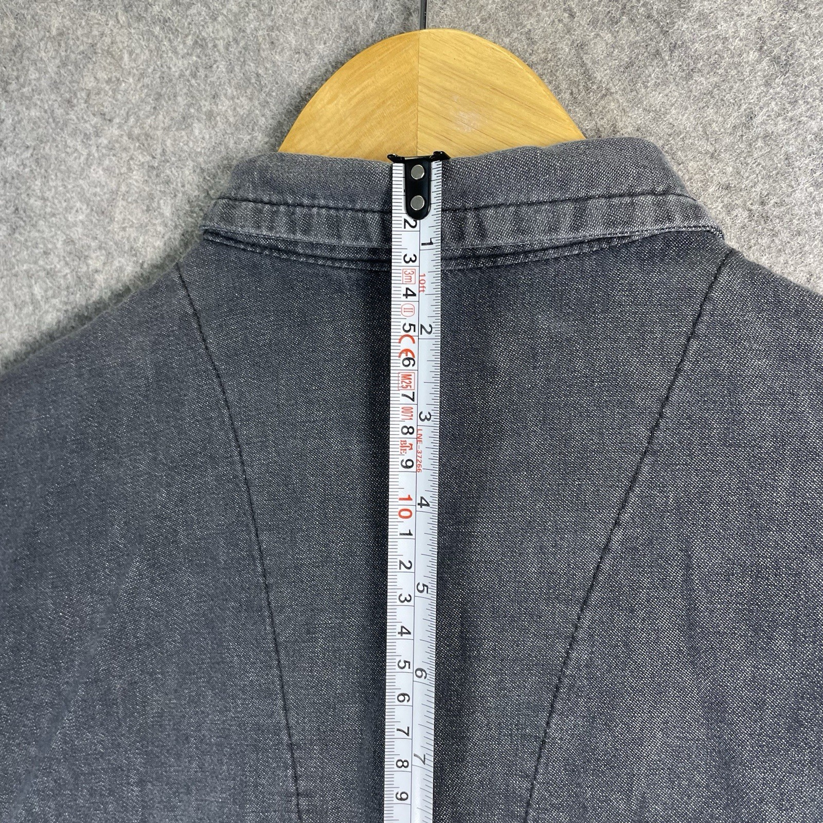 Replay Denim Chore Jacket Mens Large Grey Multicolour Aztec Panel Button Up