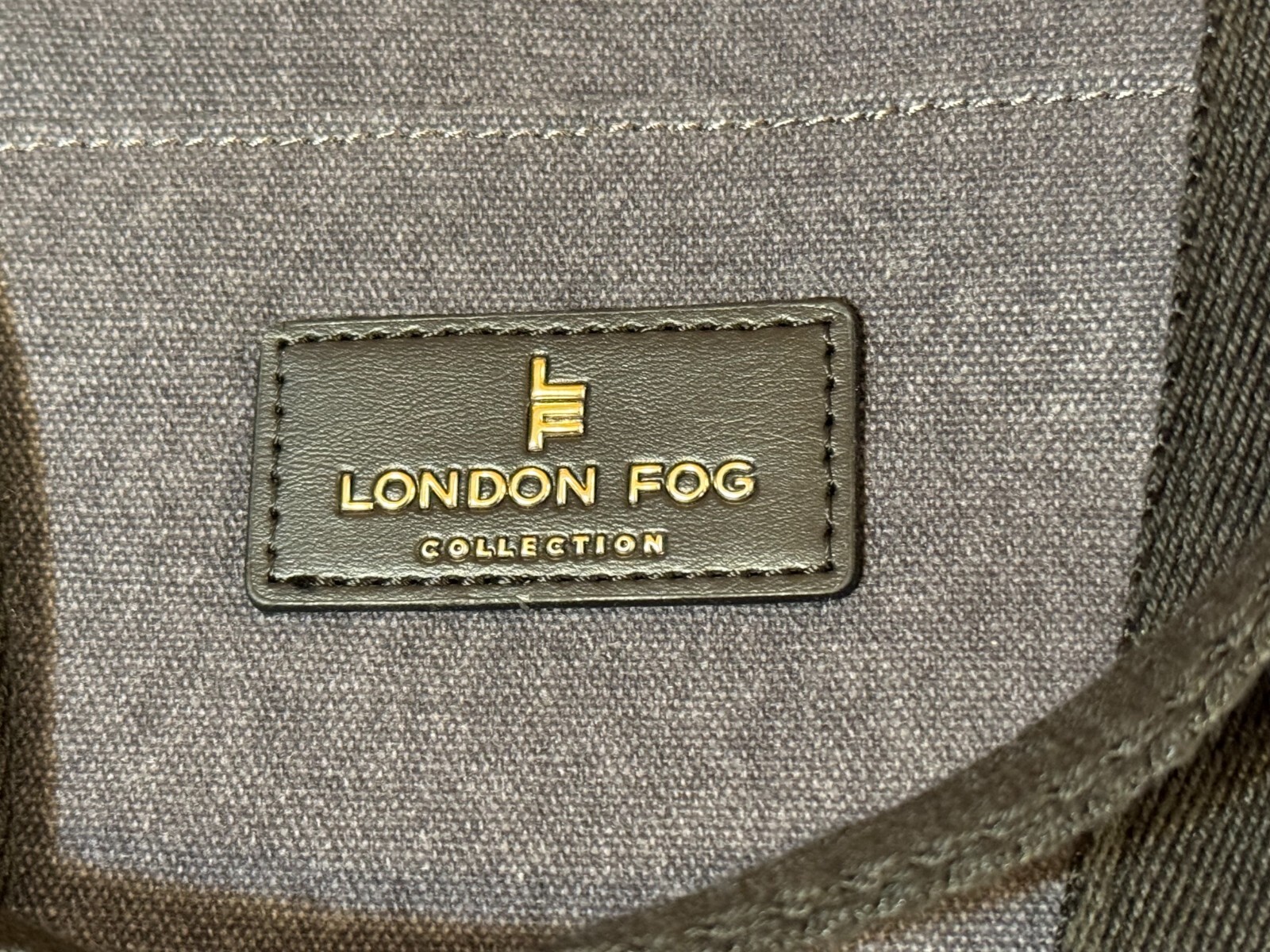 London Fog Tote Bag For Women Or Men Gray Blue Denim Color- Canvas Zippered