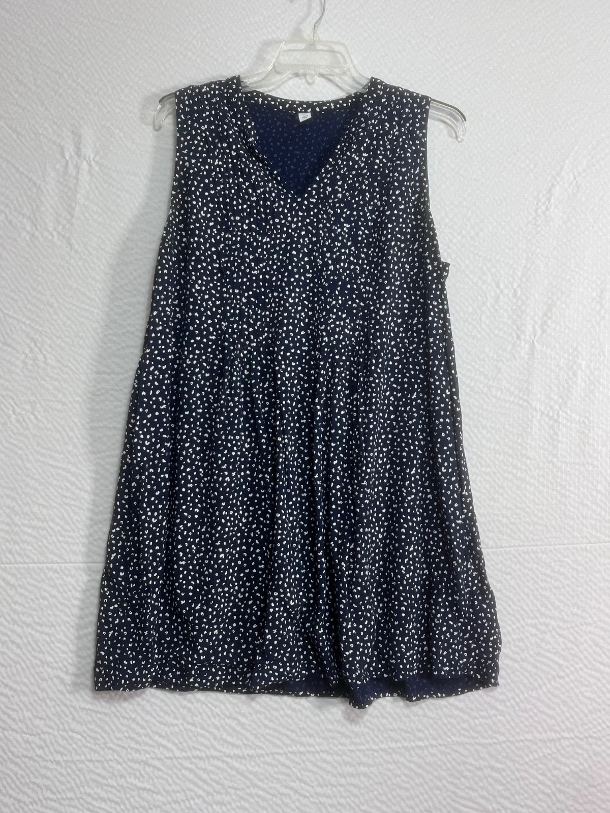 Old Navy Women’s V-Neck Navy & White Print Sleeveless Dress Size XL (BB5-5)