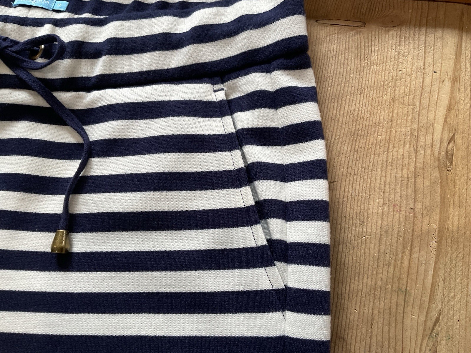 J. McLaughlin Women’s Medium Stripped Navy Blue/white Coastal Preppy Chic