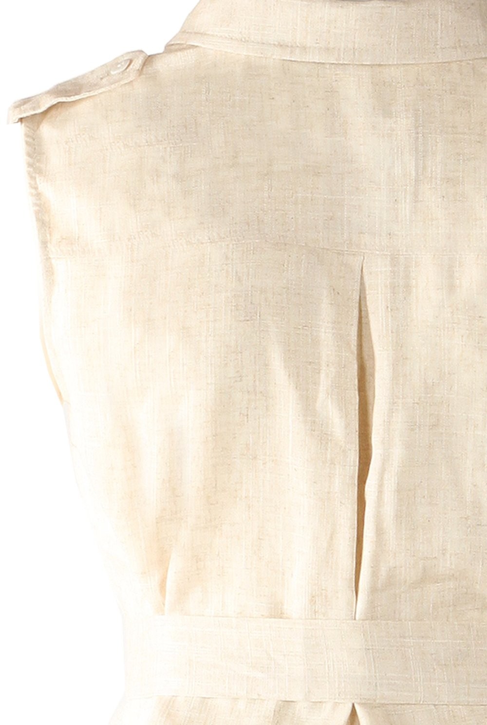 Beige sleeveless linen blouse Size 4, 8 US Fashionable NEW High Quality