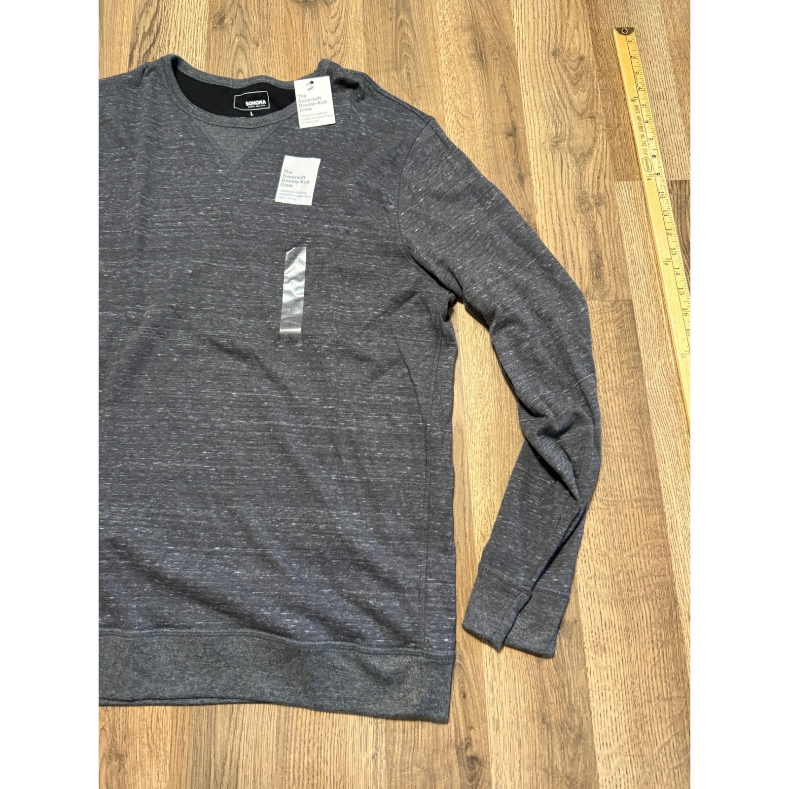 Sonoma Pullover Sweatshirt Mens Large Charcoal Grey Adult Supersoft Double Knit