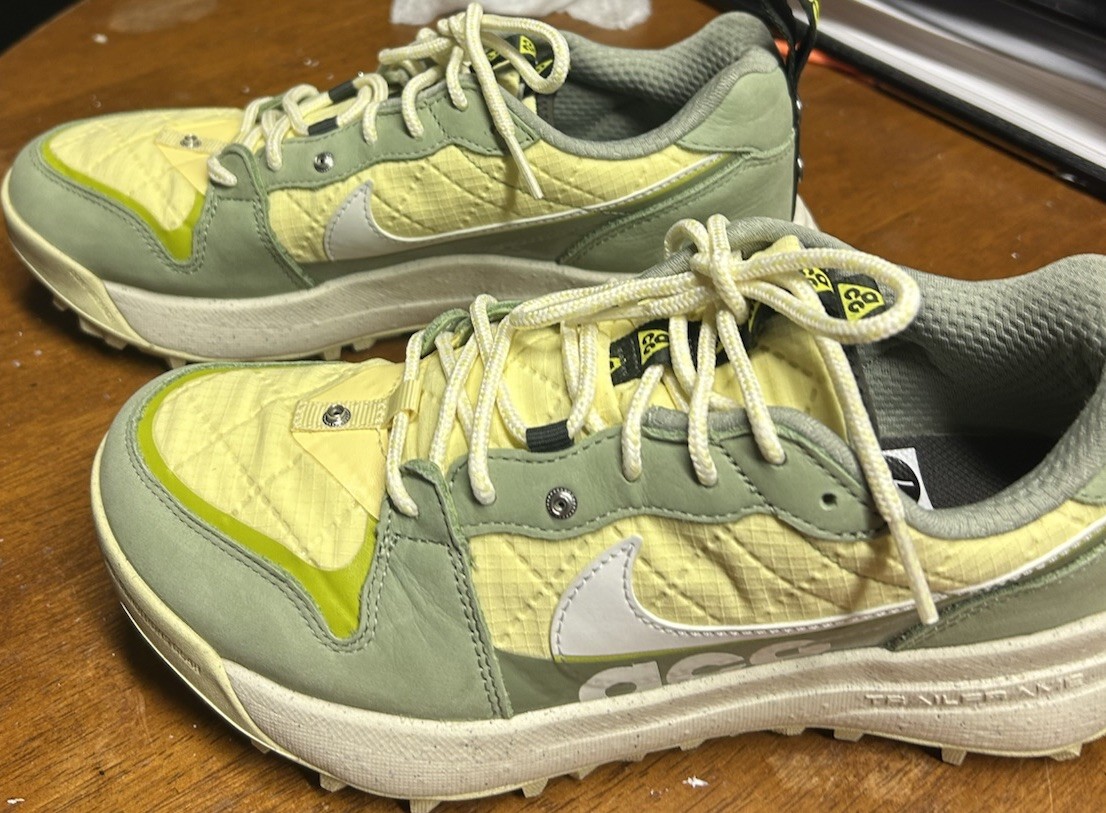 Nike ACG Lowcate Future Movement Oil Green Lemon Chiffon FB9761-300 Size 7M 8.5W