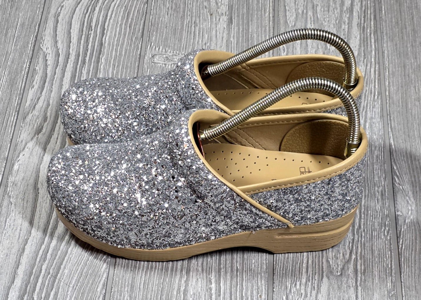 DANSKO Professional Glitter Slip On Clog Women’s 38- 7.5-8 US Champagne Hospital