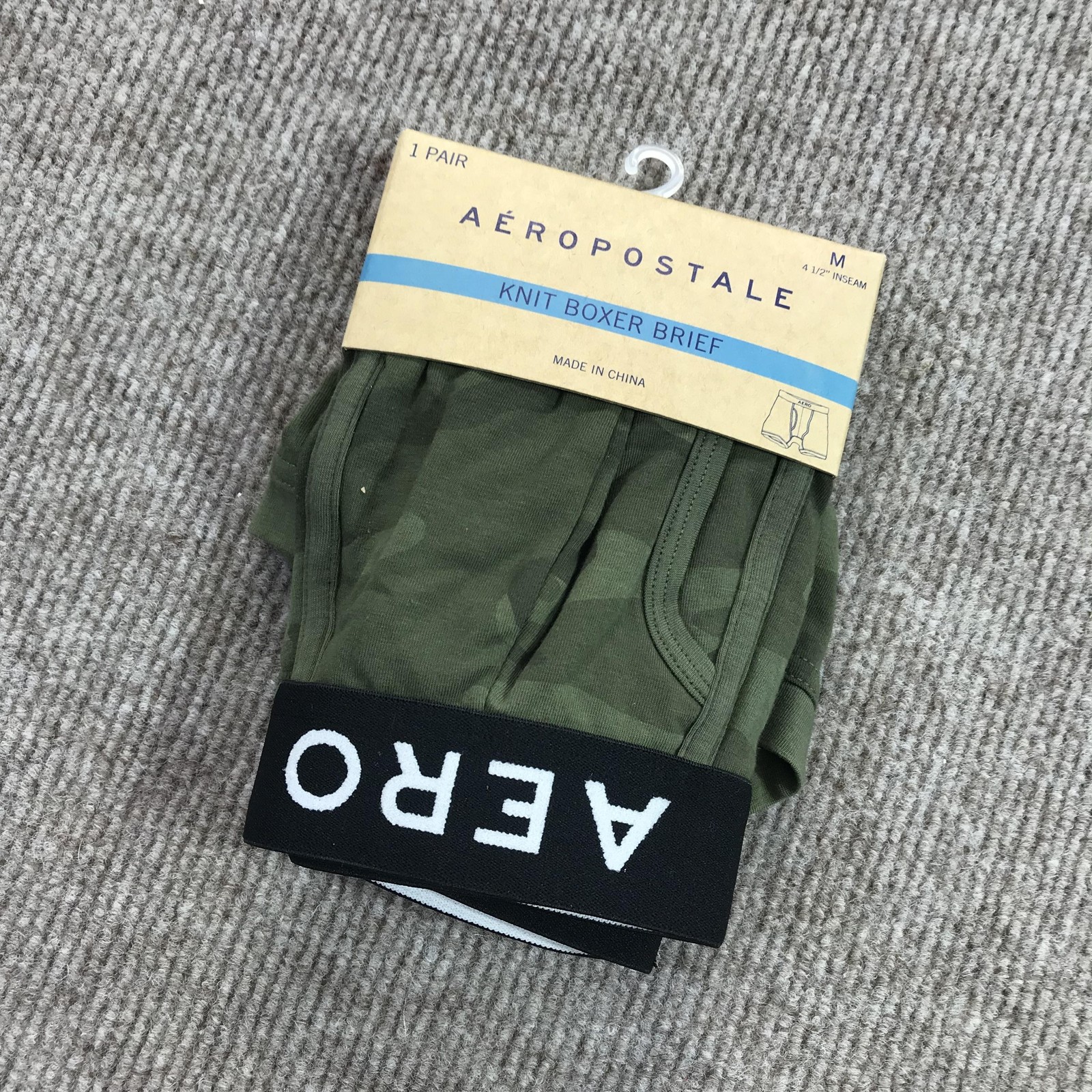Aeropostale Boxer Brief Mens Medium Green Camo Stretch Logo Waistband Underwear