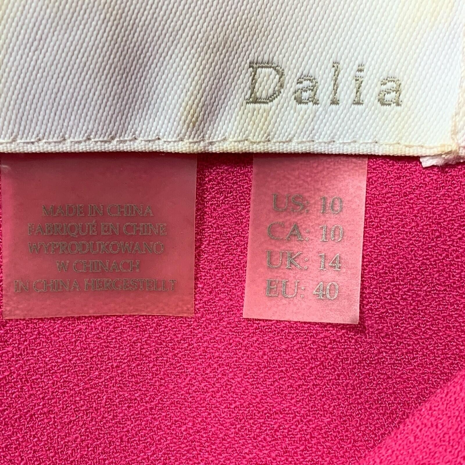 Dalia Shift Dress Womens 10 Pink Split Neck 3/4 Sleeve Crepe 1642-620