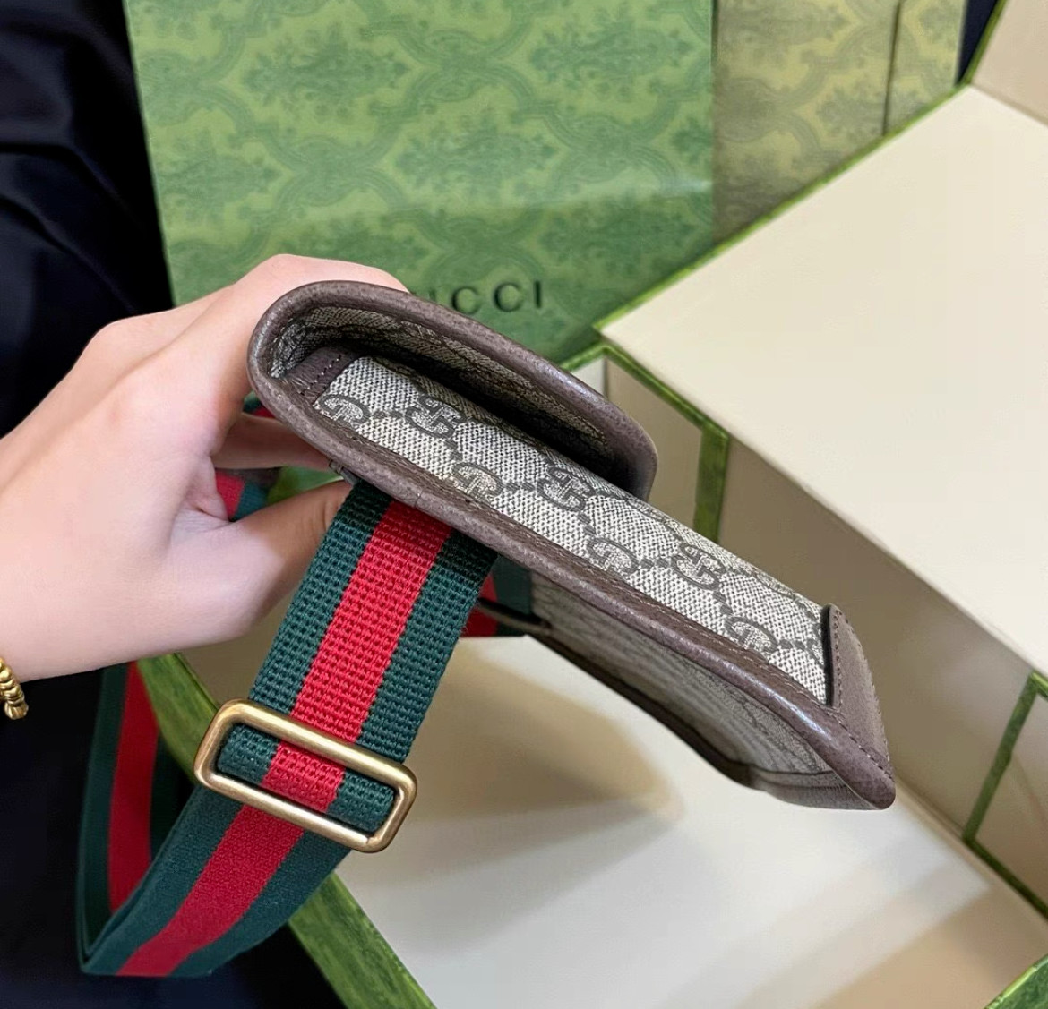 Gucci Neo Vintage GG Belt Bag/ Shoulder Bag Coated Canvas
