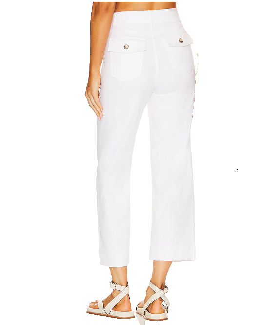 Spanx Stretch Twill Cropped Wide Leg Pant Bright White 20312R Size M NWT