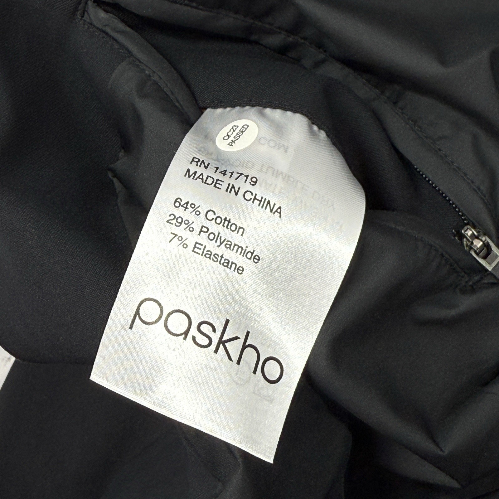 Paskho Black Tech Blazer Womens L Minimalist Travel Stretch Jacket Lightweight
