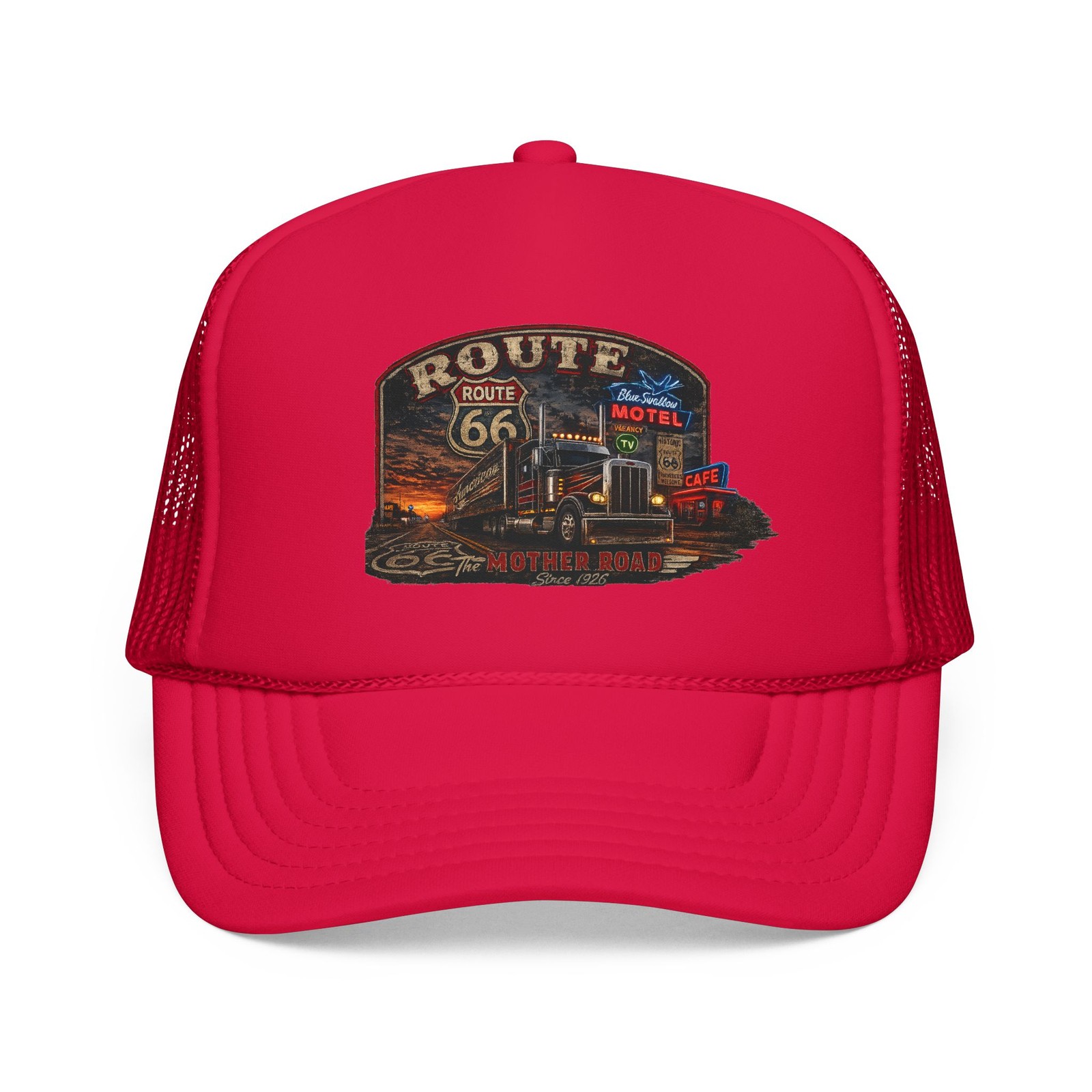 Route 66 Trucker Hat – Big Rig Trucking Graphic Snapback Cap