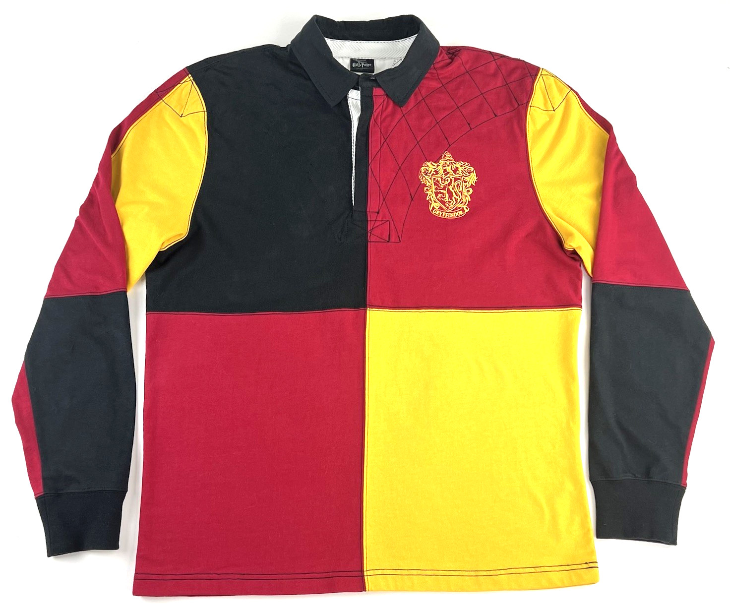 Wizarding World Harry Potter Sz L Universal Gryffindor Quidditch Rugby Polo