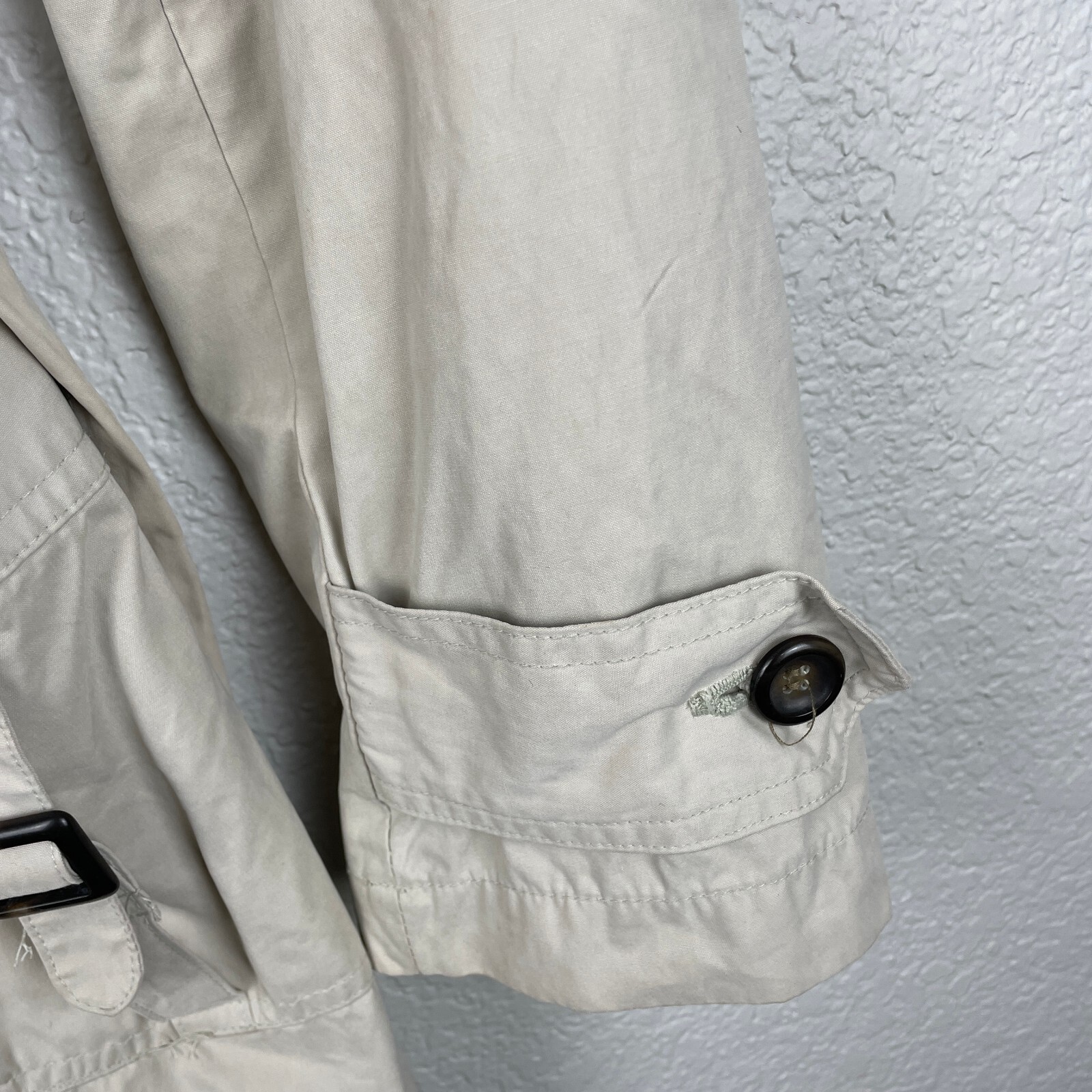 Zara Basic Trench Coat Womens Small Tan Classic Preppy Old Money Outdoor Chic