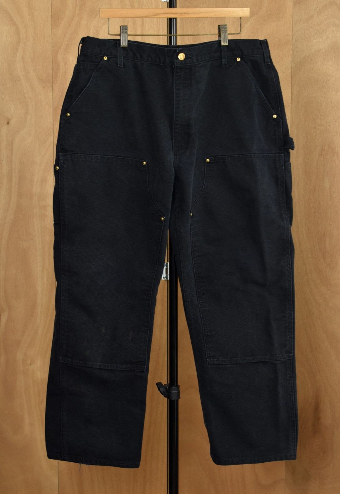 VTG Carhartt B01 BLK Double Knee Carpenter Pants 38 x 29 (40×30) Loose Orig. USA
