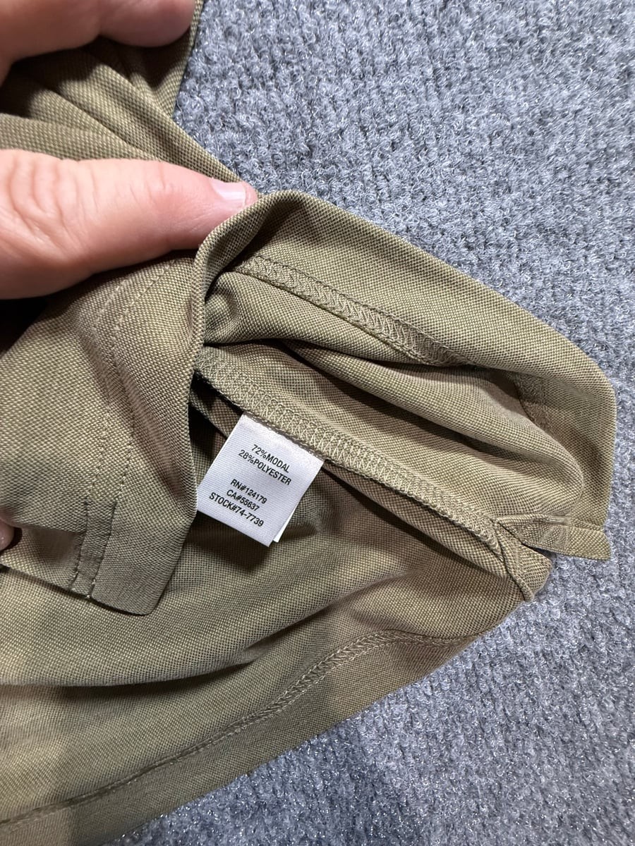 New Johnston & Murphy Men’s Olive Button-Front Polo Shirt Modal Blend Size M NWT